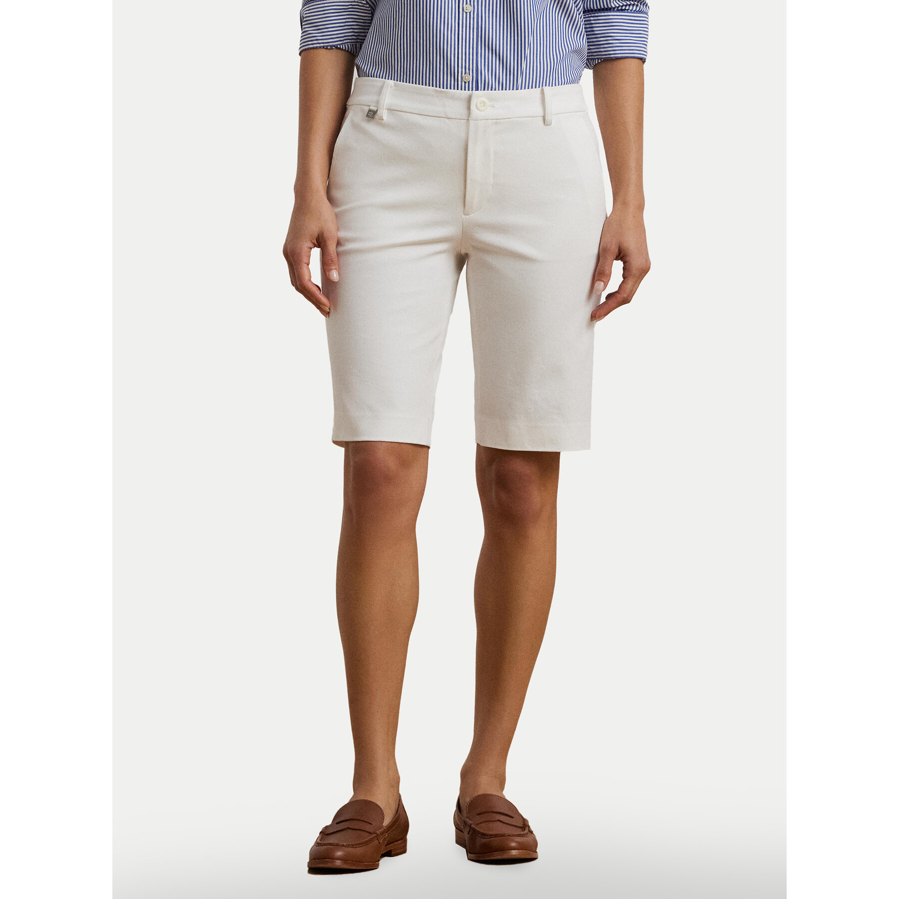 Lauren Ralph Lauren Szorty materiałowe Bsr-Btms 200661653 Biały Regular Fit
