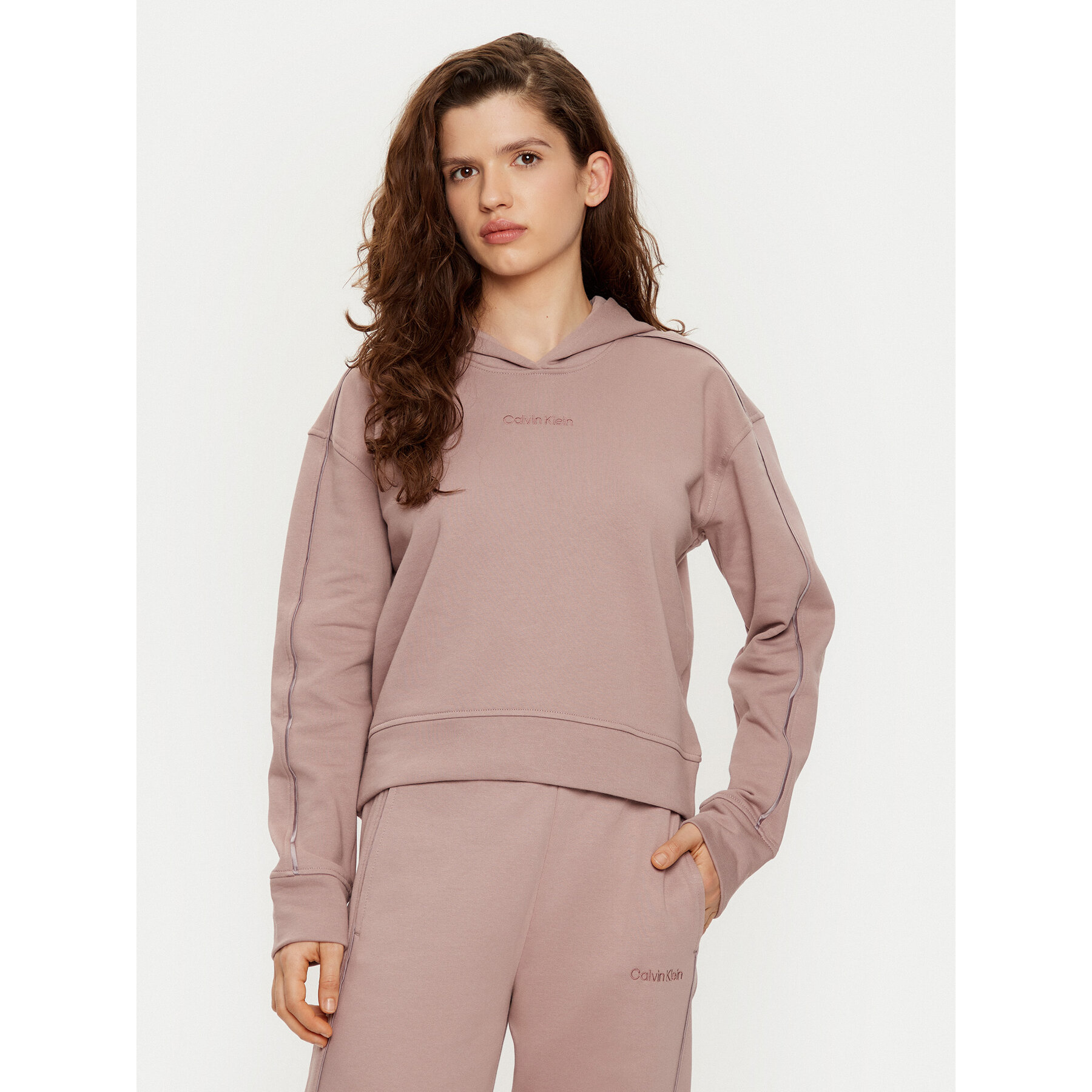 Calvin Klein Bluza Hoodie 000QS7261E Beżowy Regular Fit