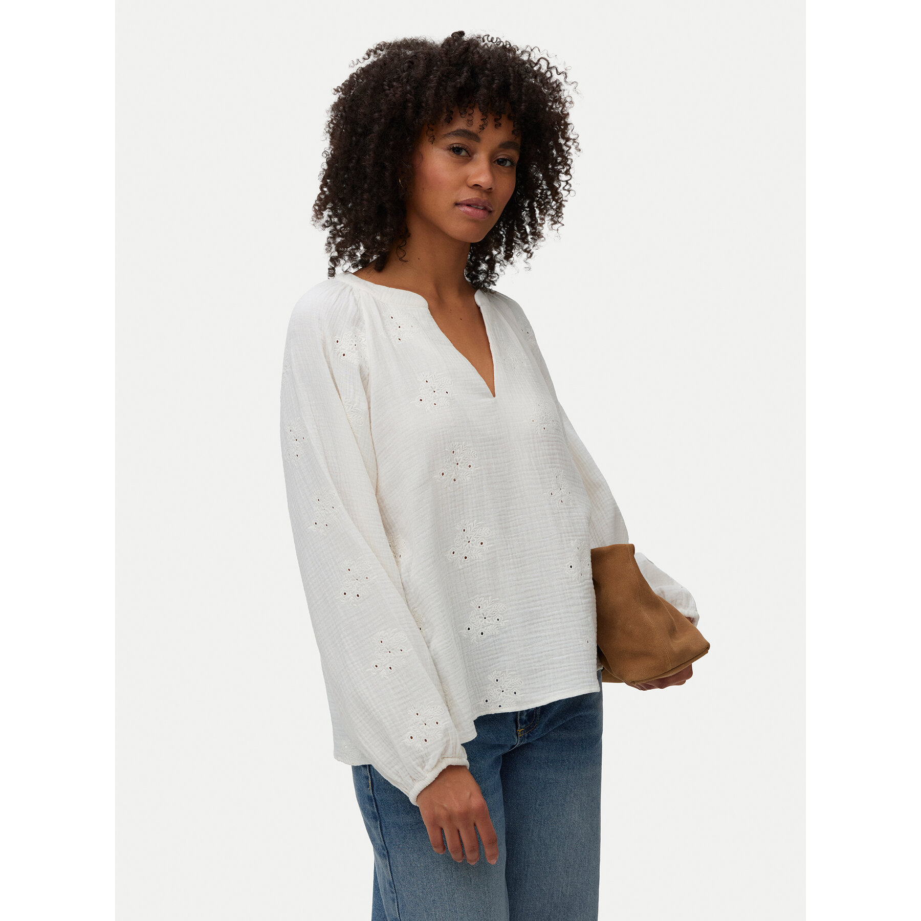 Vero Moda Bluzka Natali 10342739 Biały Regular Fit