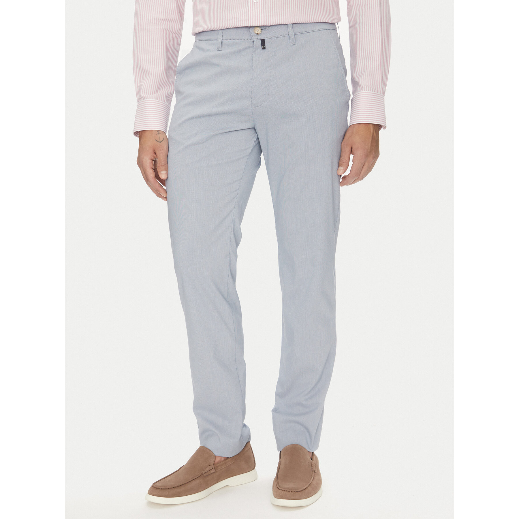 Pierre Cardin Chinosy C3 33730.1058 Błękitny Slim Fit