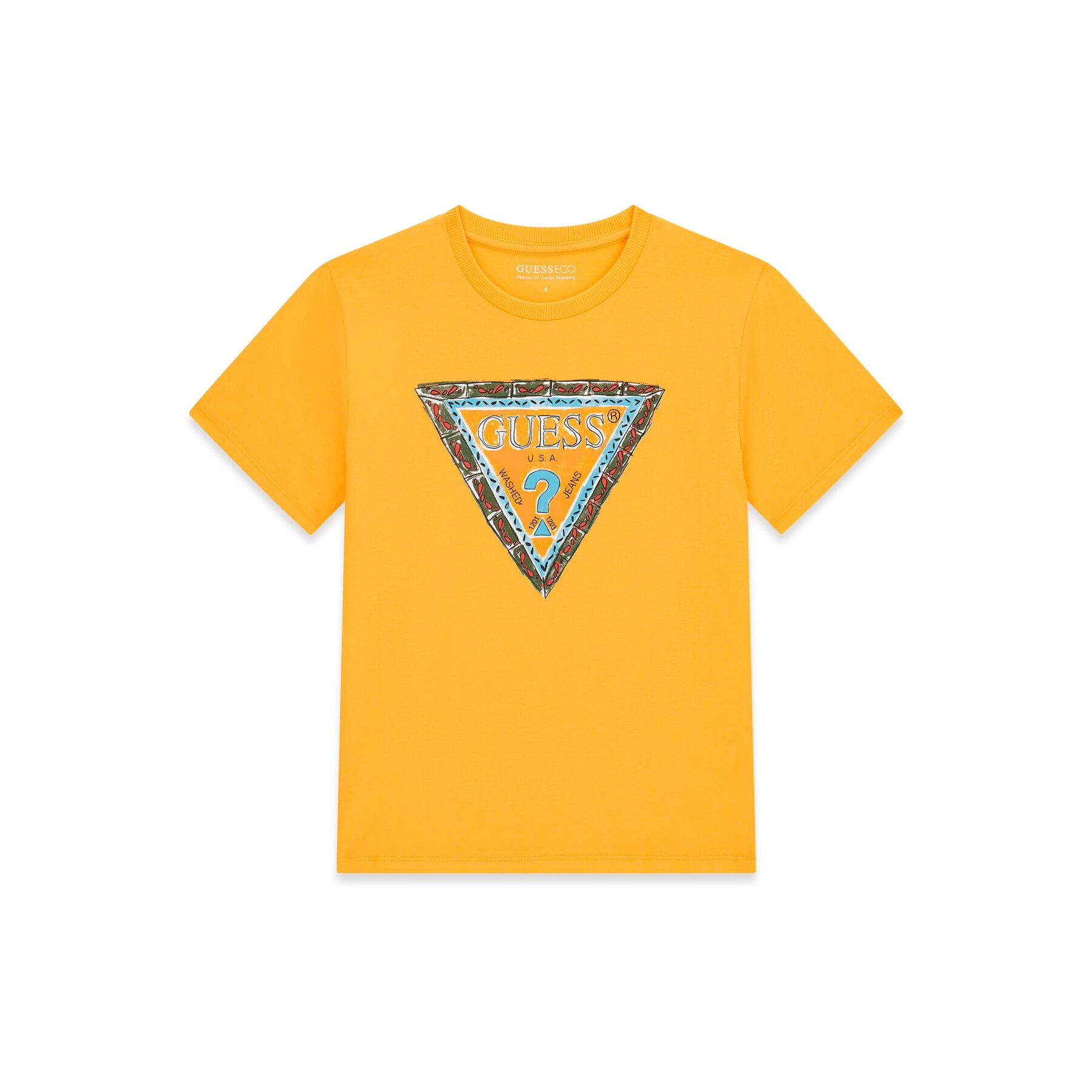 Guess T-Shirt L6GI00 K8HM4 Żółty Regular Fit