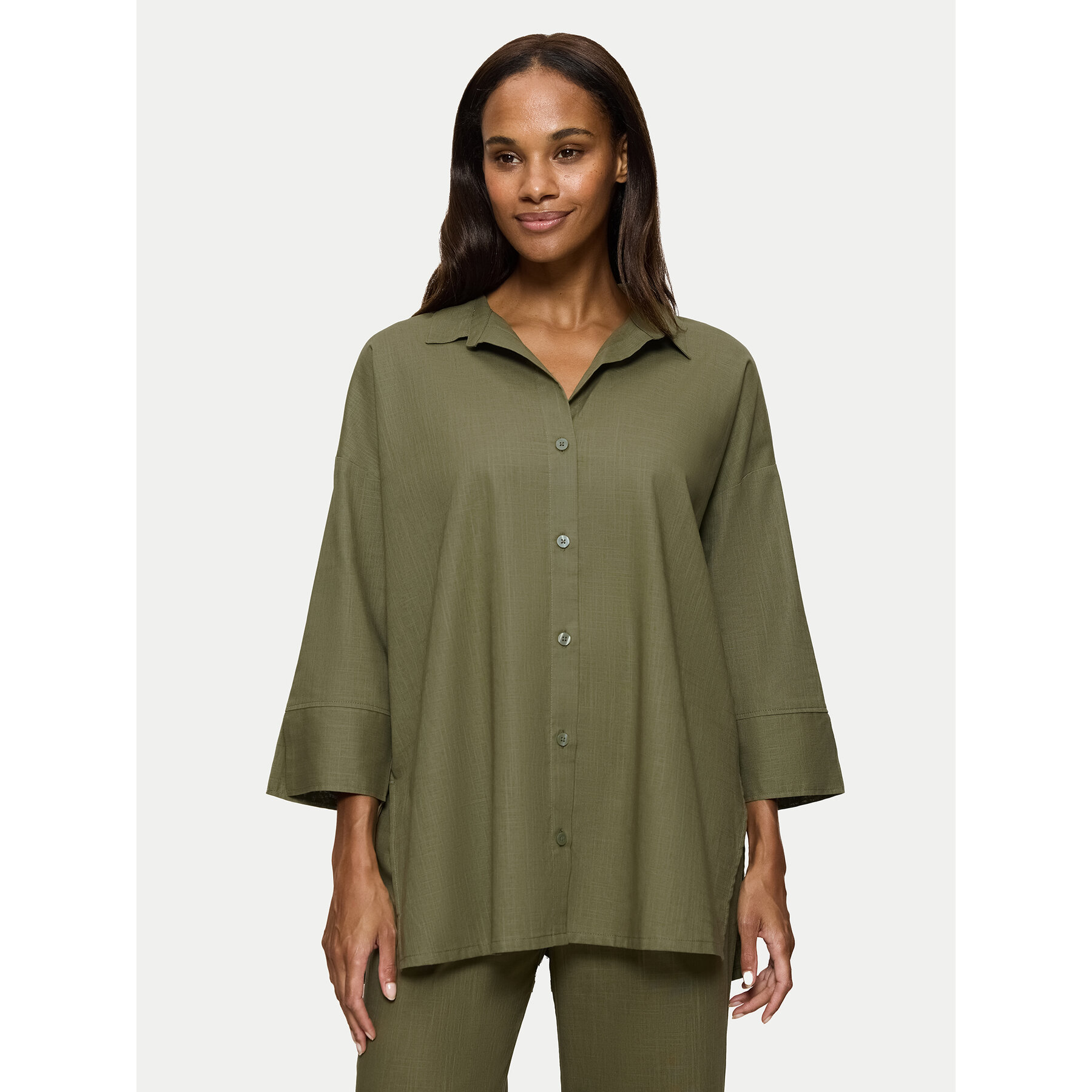 Triumph Koszula Summer 10222569 Zielony Oversize