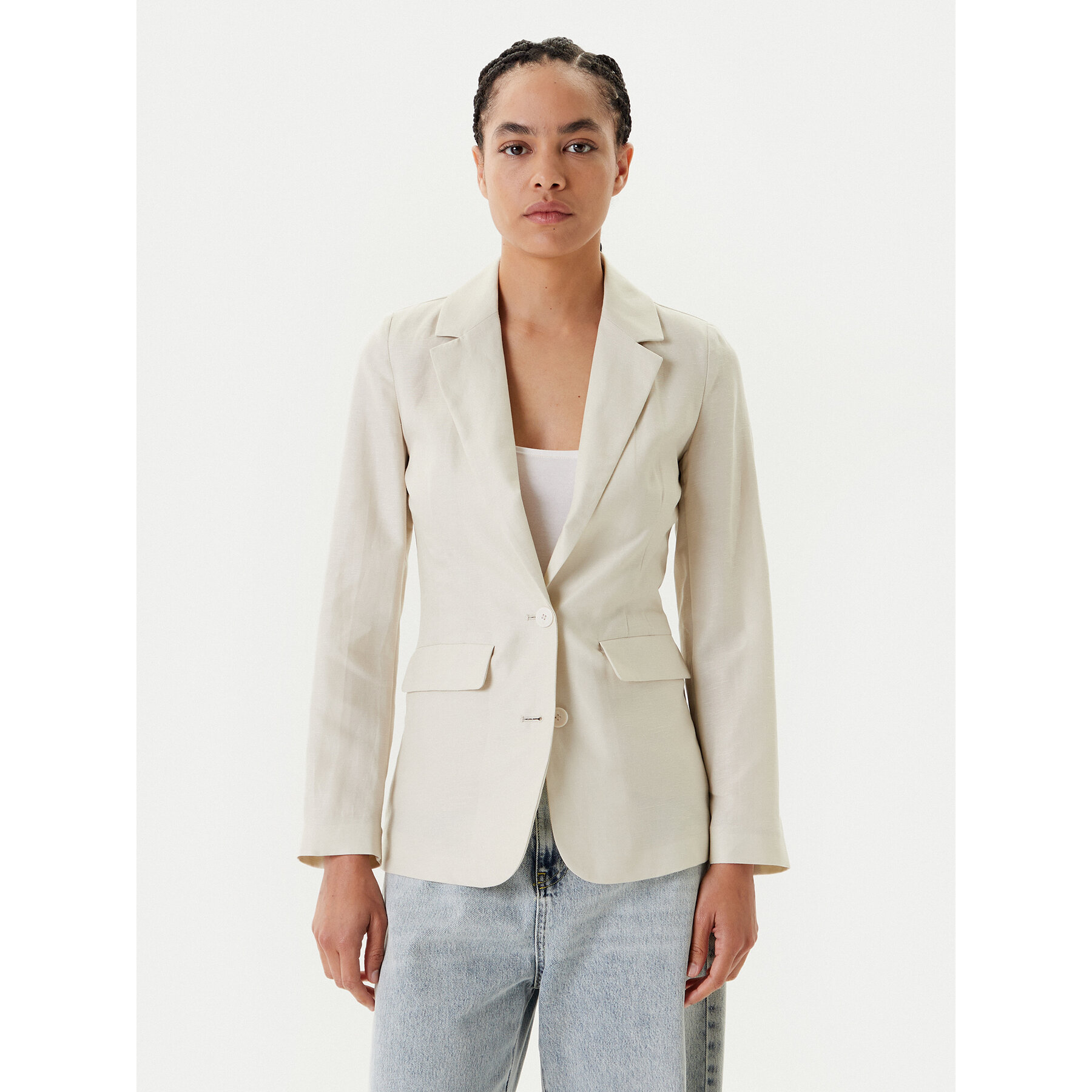 United Colors Of Benetton Marynarka 25BVDW036 Beżowy Regular Fit