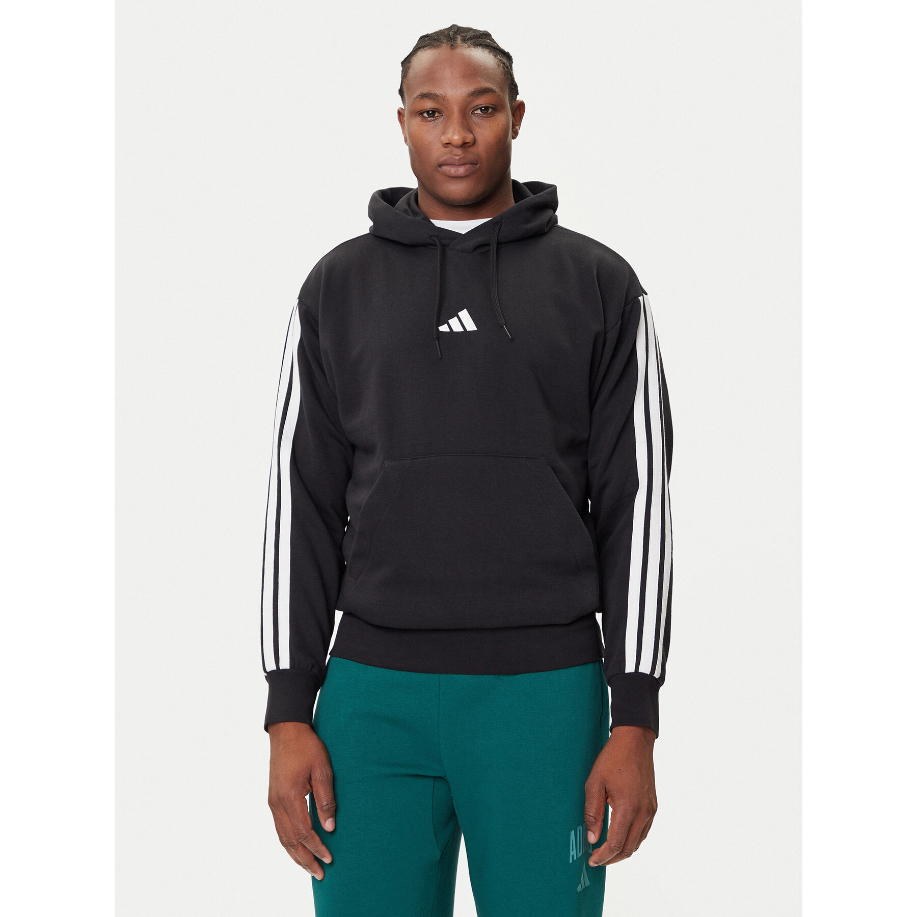 adidas Bluza Essentials 3-Stripes JE6297 Czarny Regular Fit