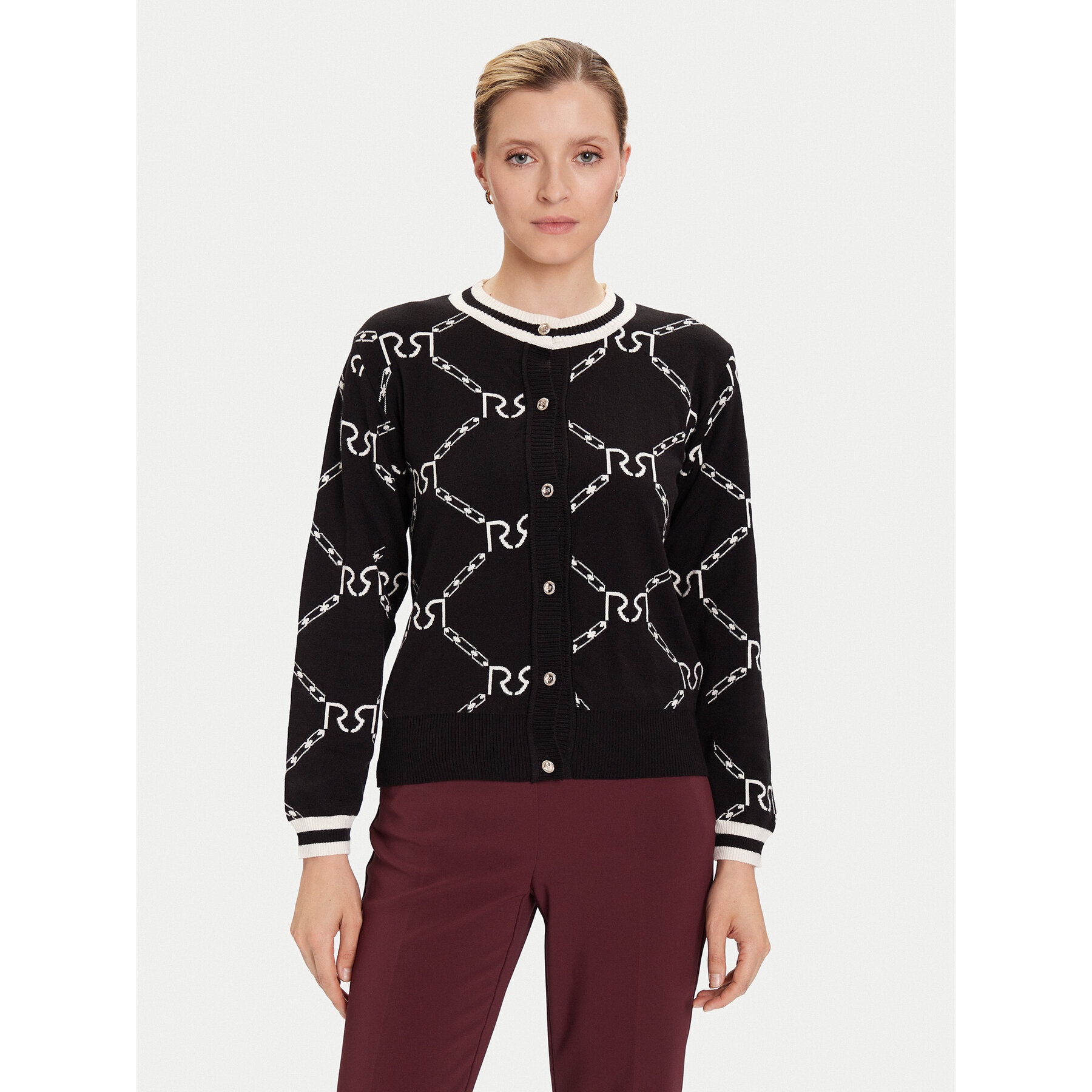 Rinascimento Kardigan CFM0012074003 Czarny Regular Fit