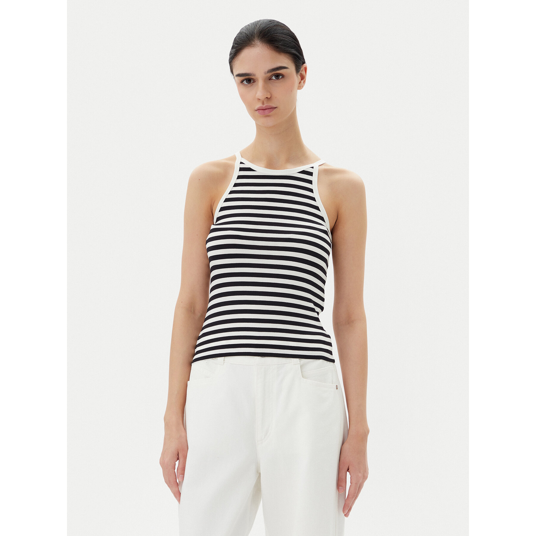 Pieces Top Jane 17155477 Czarny Slim Fit