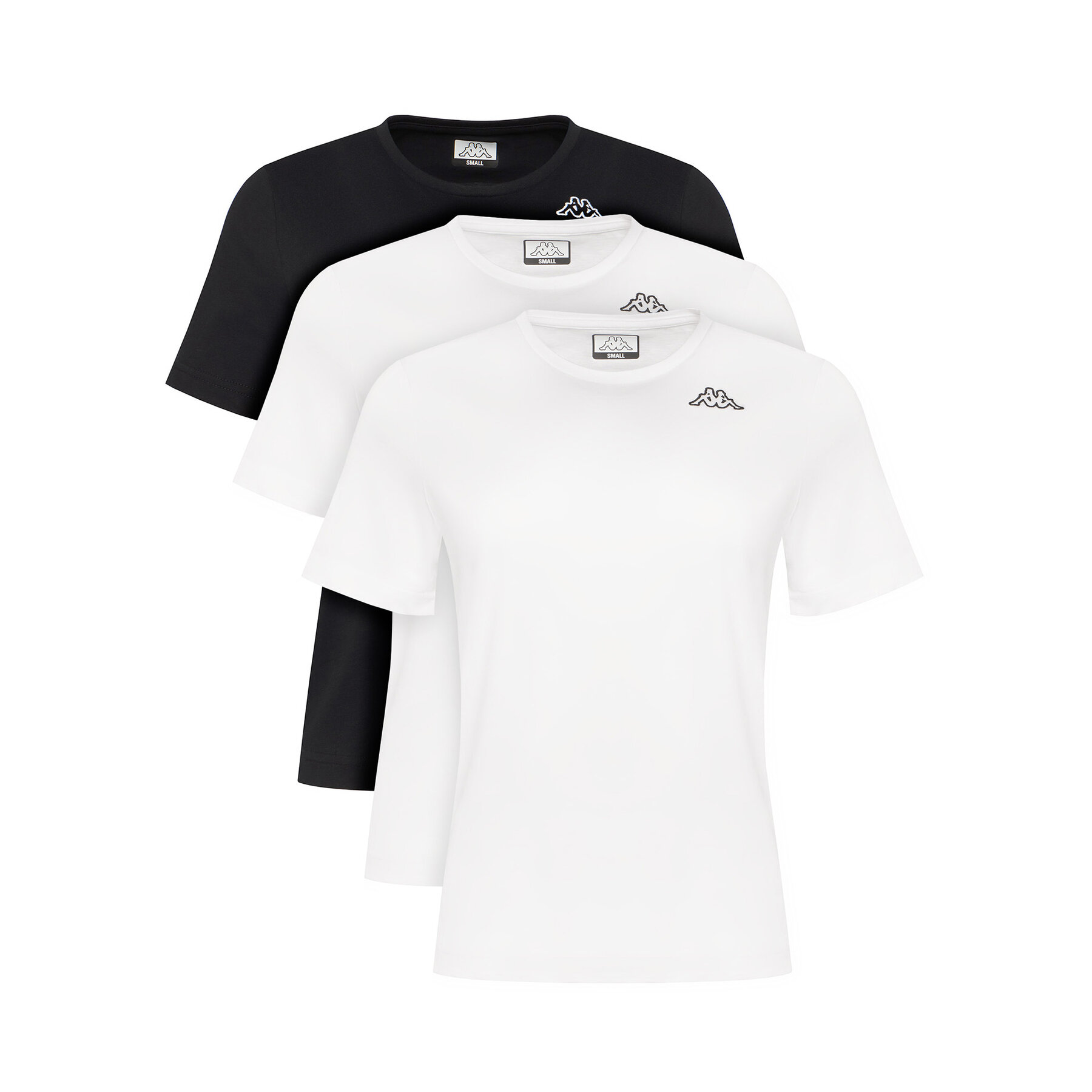 Kappa Komplet t-shirtów Logo Sylvie 38277LW Czarny Regular Fit