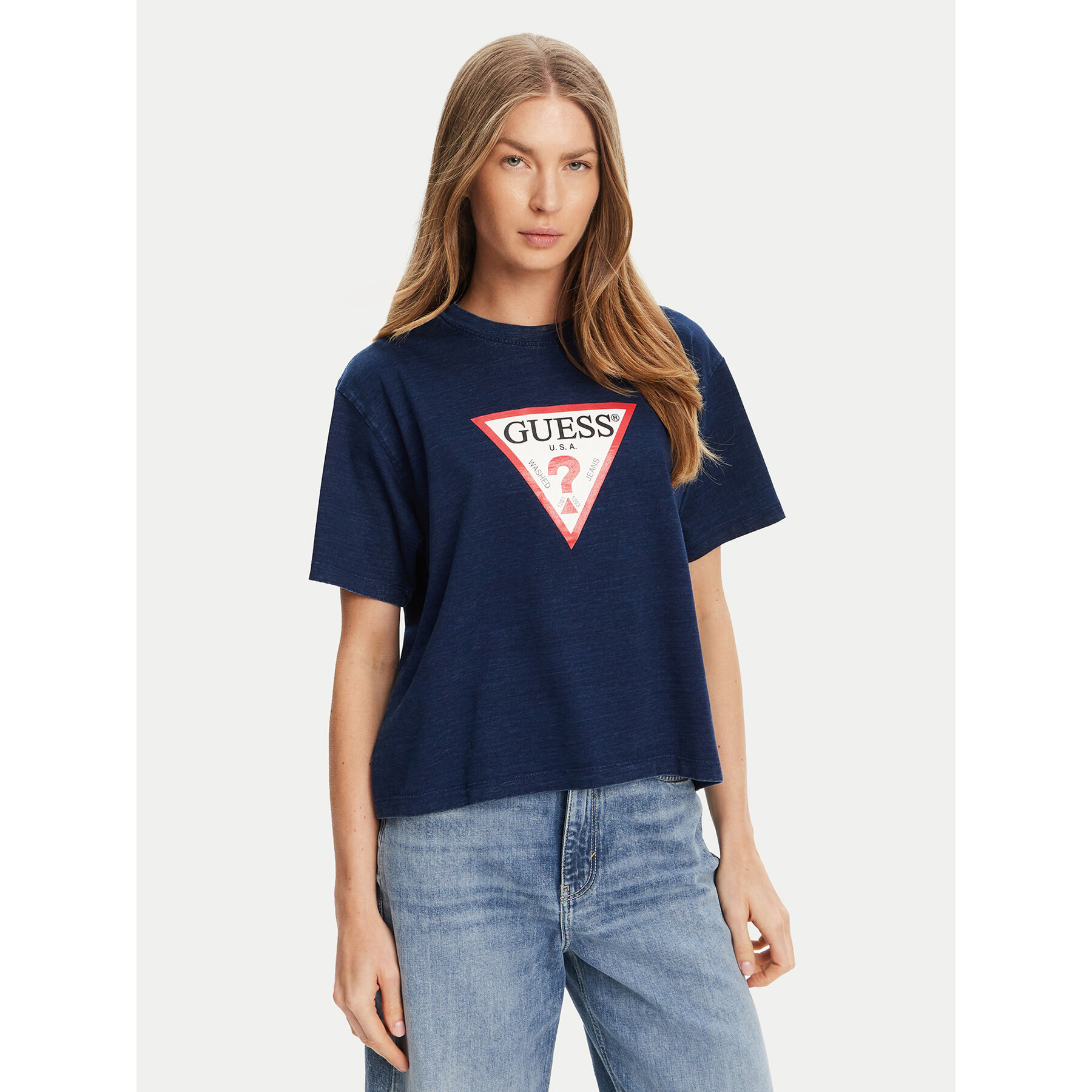 Guess Jeans T-Shirt W5GI20 KCTG1 Granatowy Regular Fit