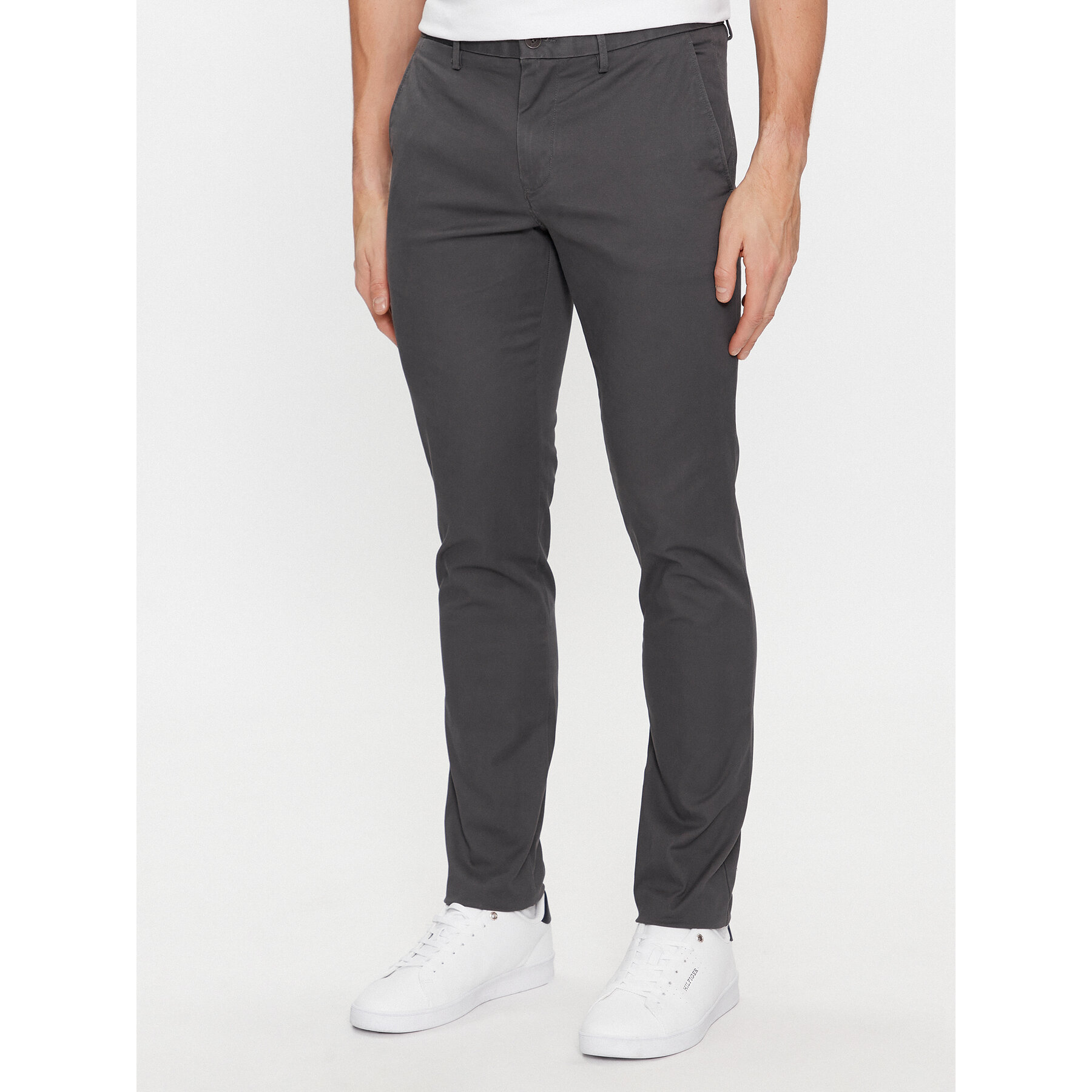 Tommy Hilfiger Chinosy Core Bleecker MW0MW28883 Szary Slim Fit
