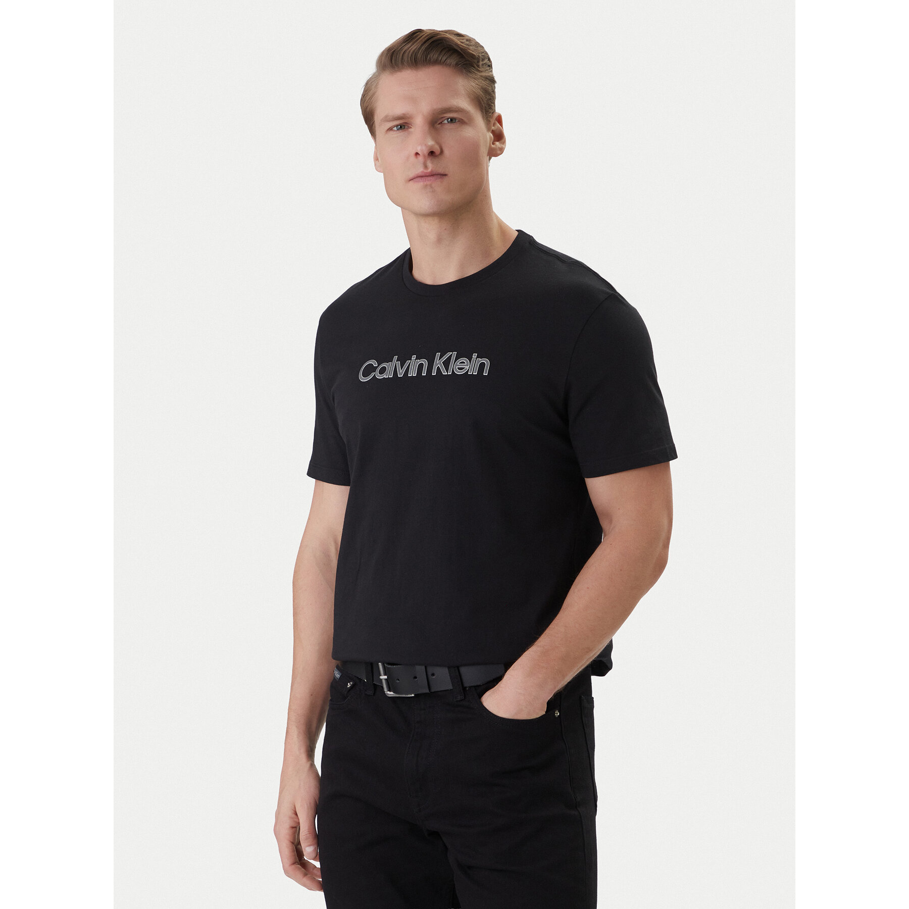 Calvin Klein T-Shirt LV04LF809G Czarny Regular Fit