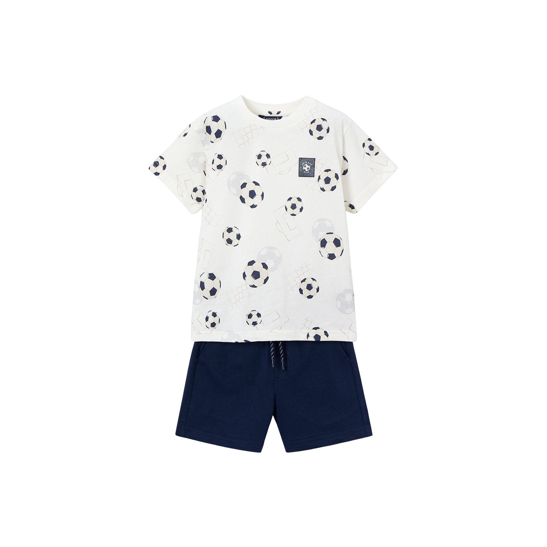 Mayoral Komplet t-shirt i spodenki 3607 Biały Regular Fit