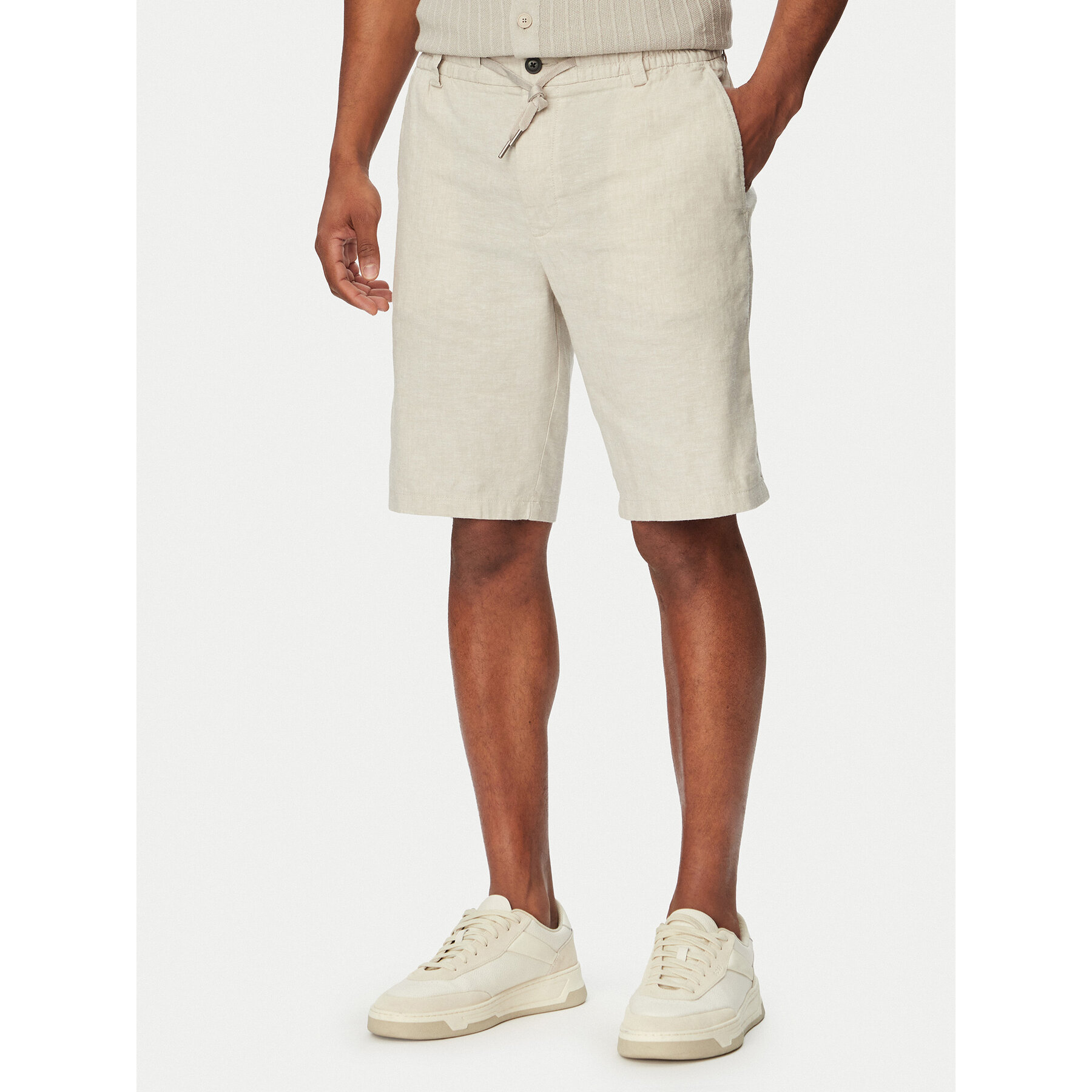 BOSS Szorty materiałowe 50559178 Szary Regular Fit