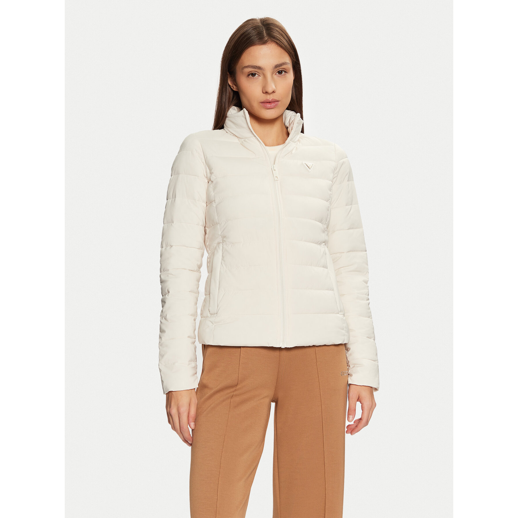 Guess Kurtka przejściowa V4YL04 WF3X0 Écru Regular Fit