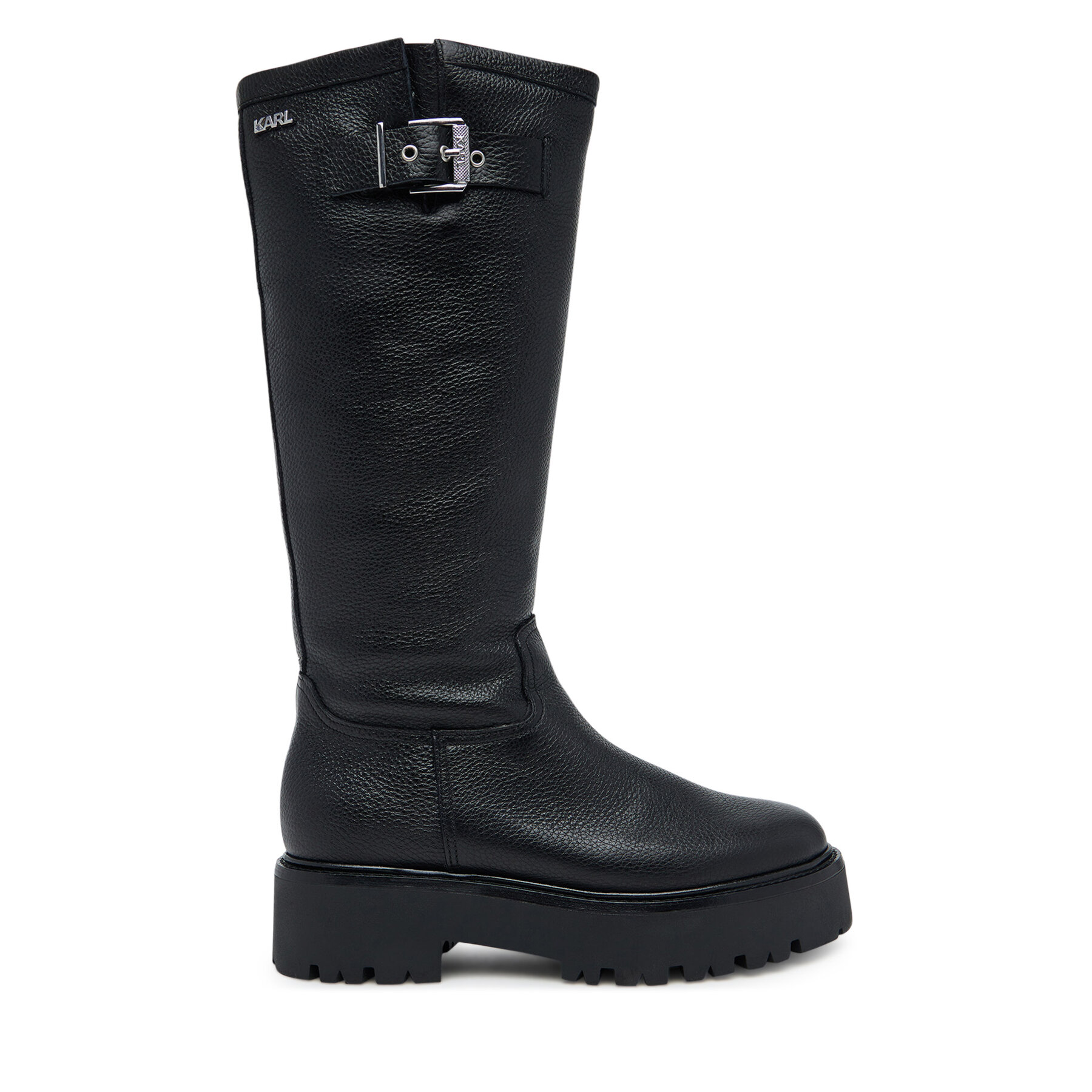 KARL LAGERFELD Kozaki Burly Biker KL43490W Czarny