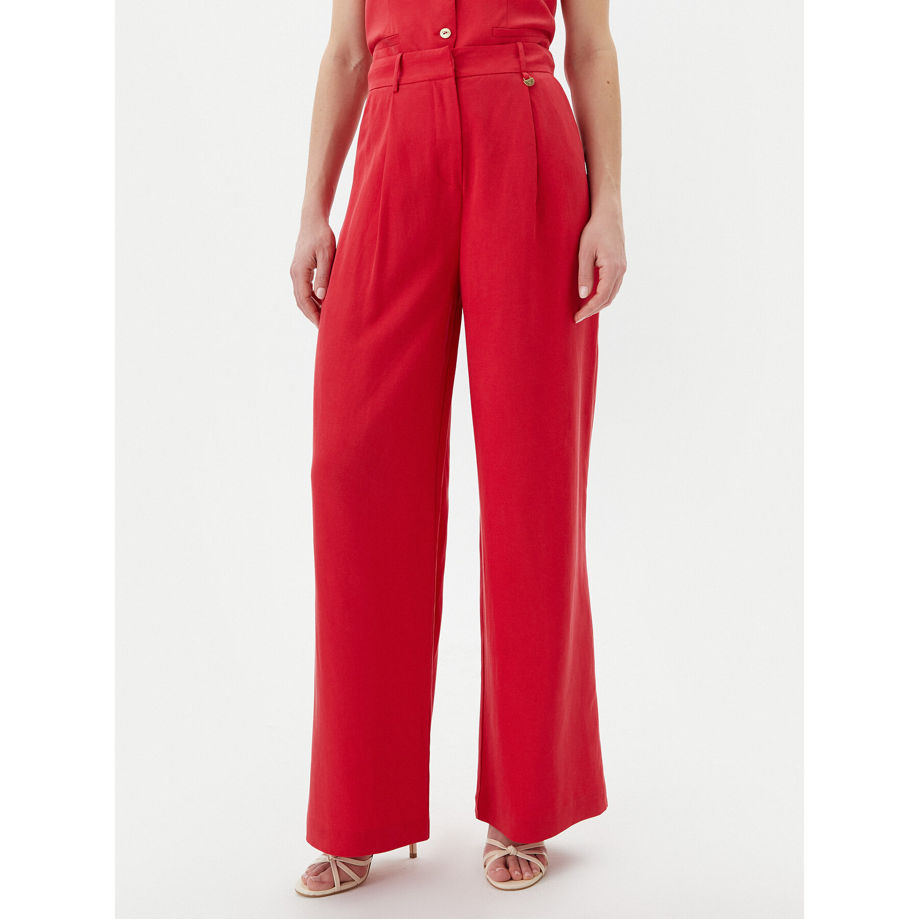 LOLA CASADEMUNT Spodnie palazzo LS2514010 Czerwony Wide Leg