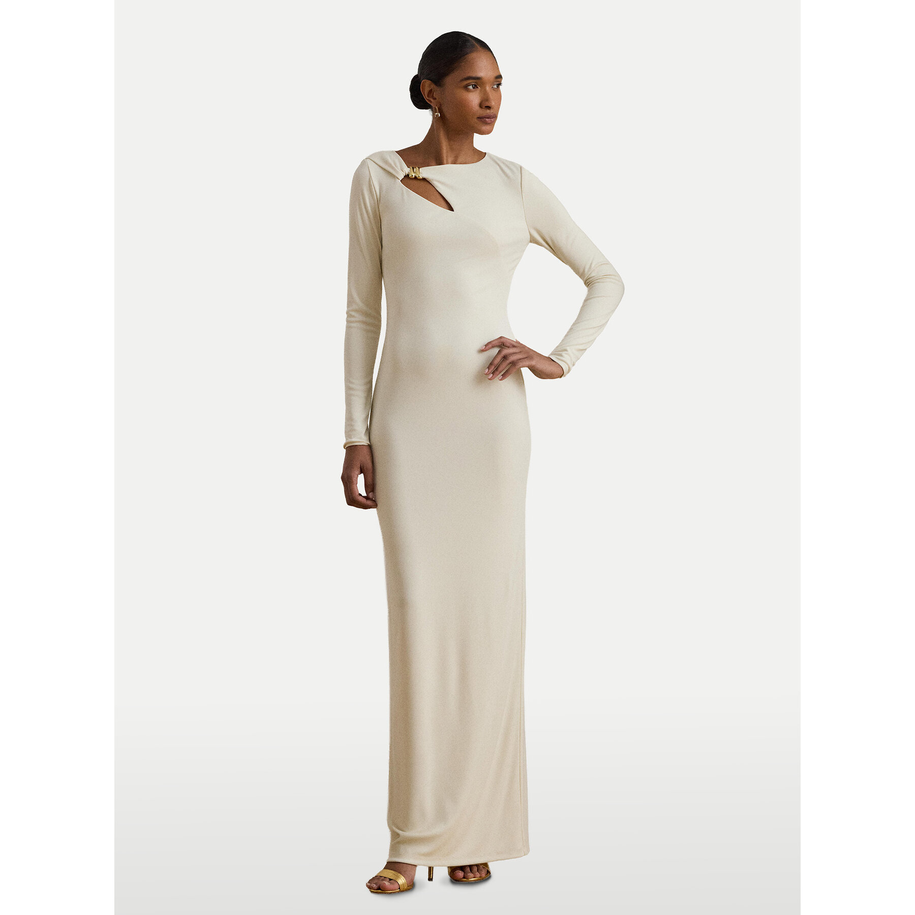 LAUREN RALPH LAUREN Sukienka wieczorowa 253P03589002 Écru Slim Fit