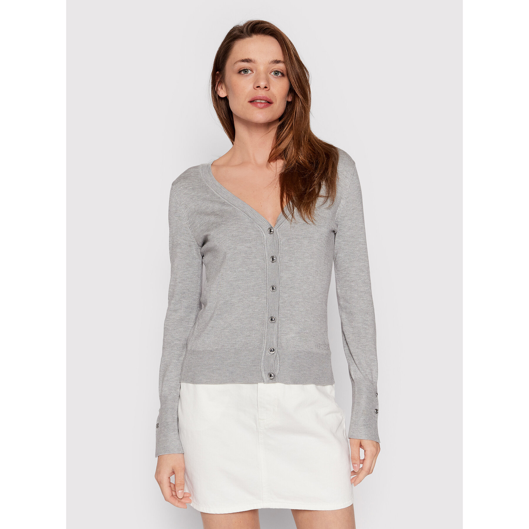 Guess Kardigan Zena W2YR33 Z2V62 Szary Regular Fit