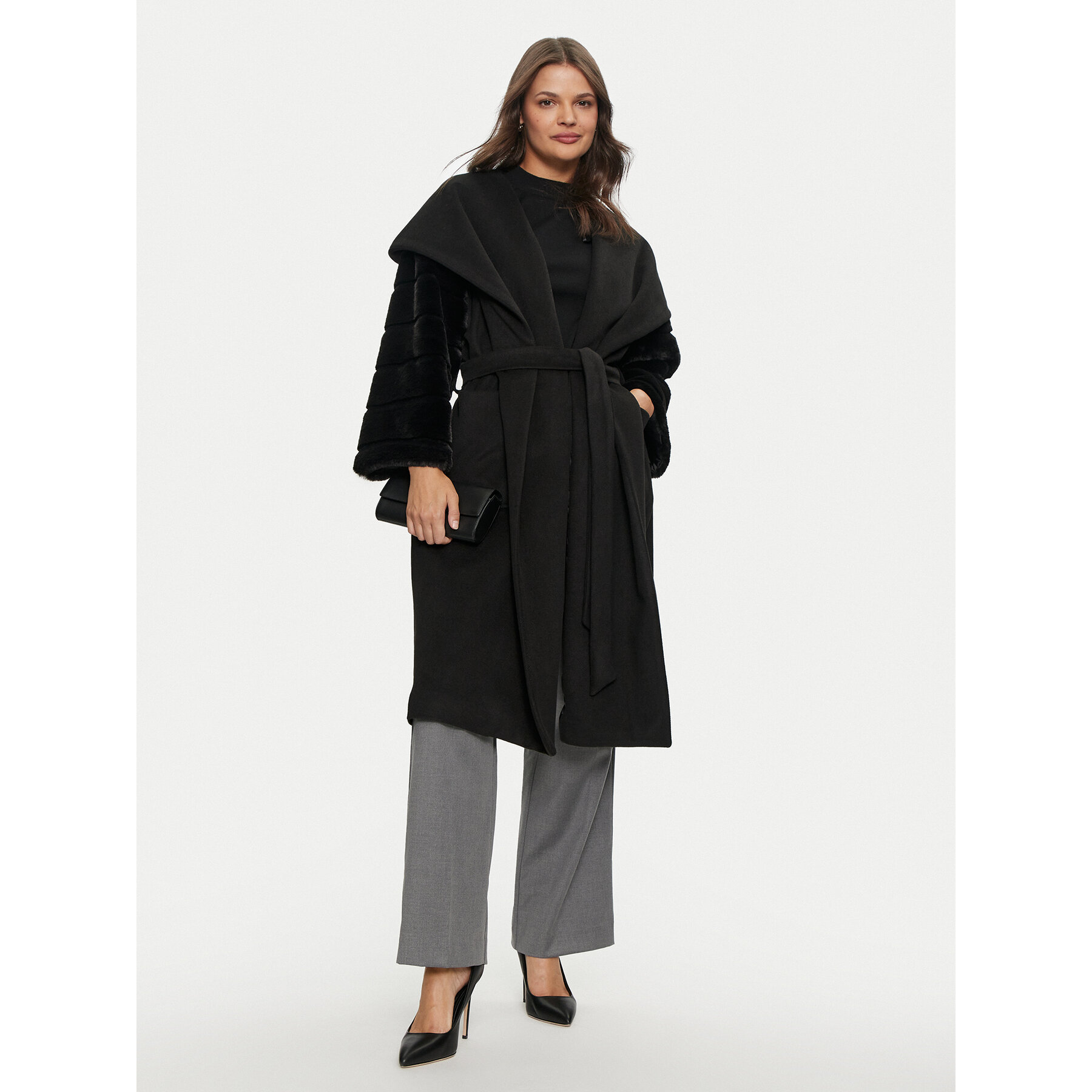 Gaudi Płaszcz przejściowy 421FD35014 Czarny Regular Fit
