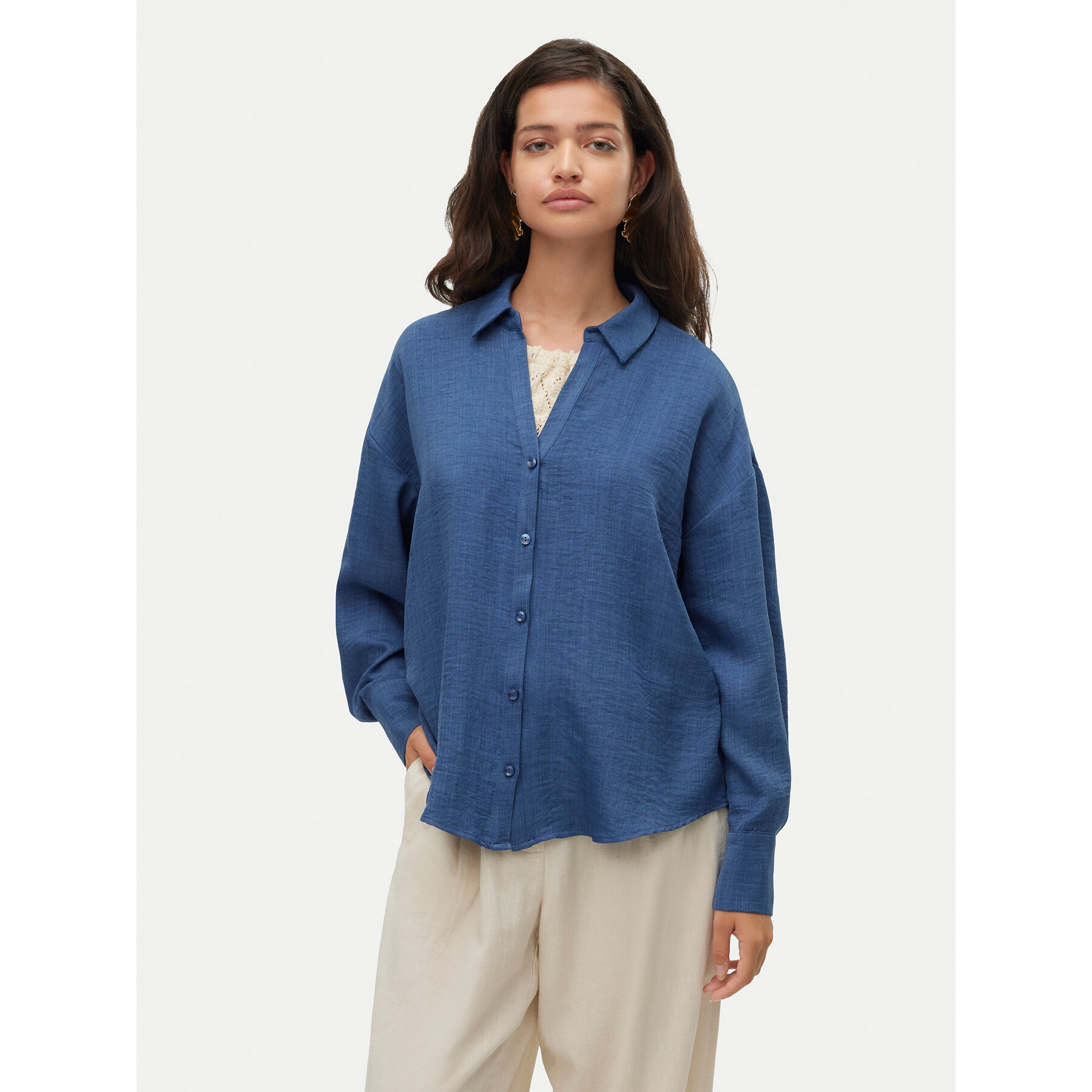 Vero Moda Koszula Melaney 10316389 Granatowy Loose Fit