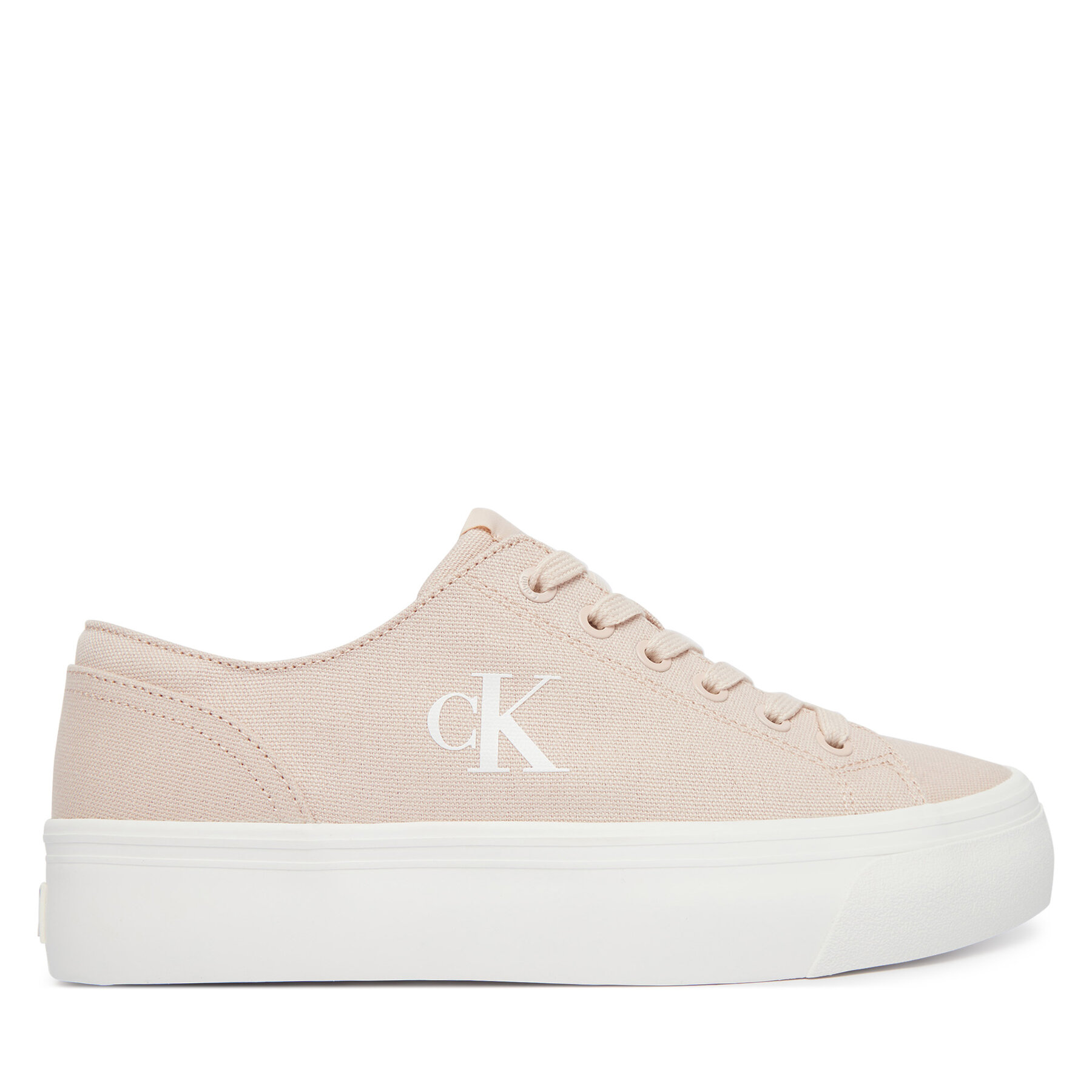 Calvin Klein Jeans Sneakersy Vulc Flatform Low Canvas Mg YW0YW01763 Różowy