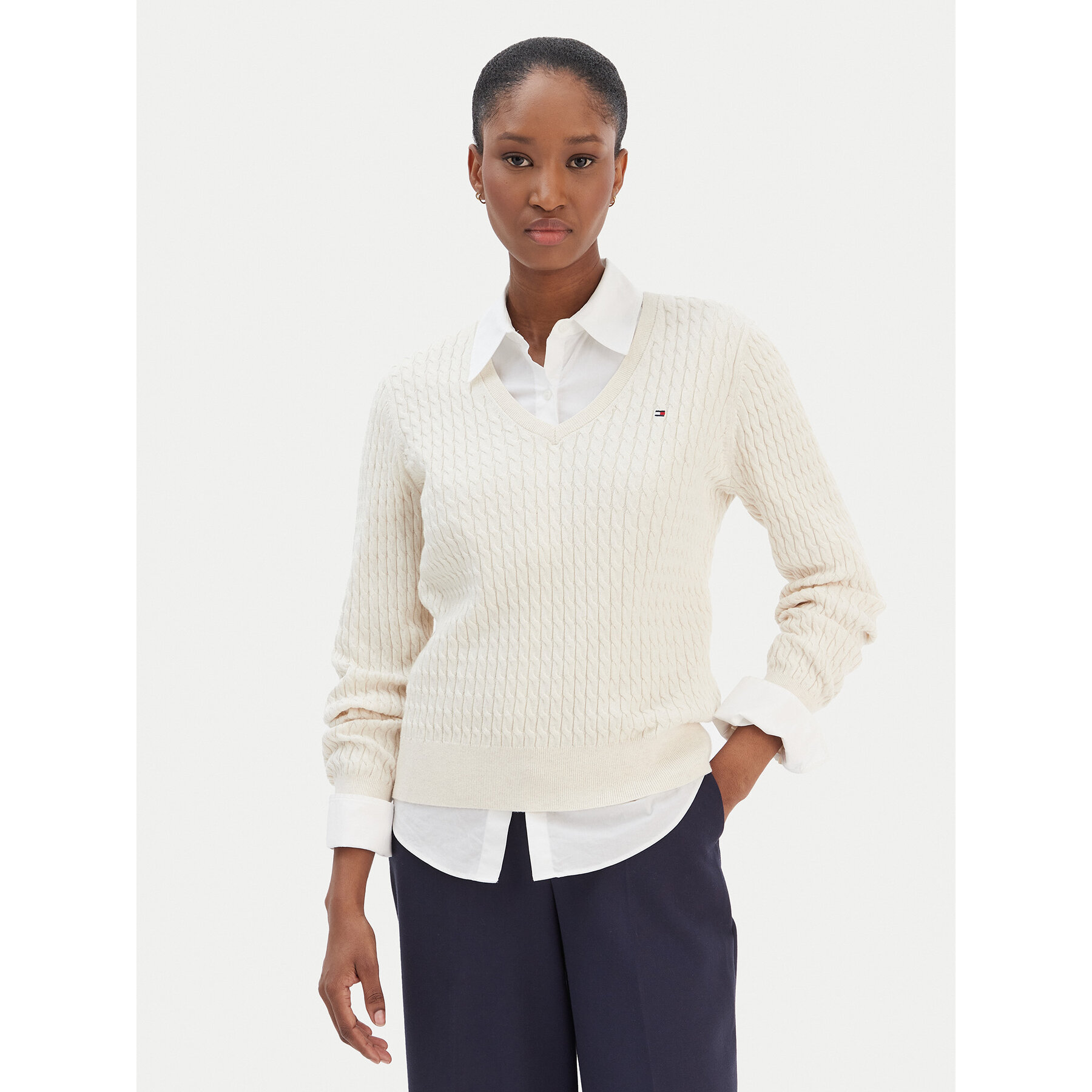 Tommy Hilfiger Sweter WW0WW44987 Beżowy Regular Fit