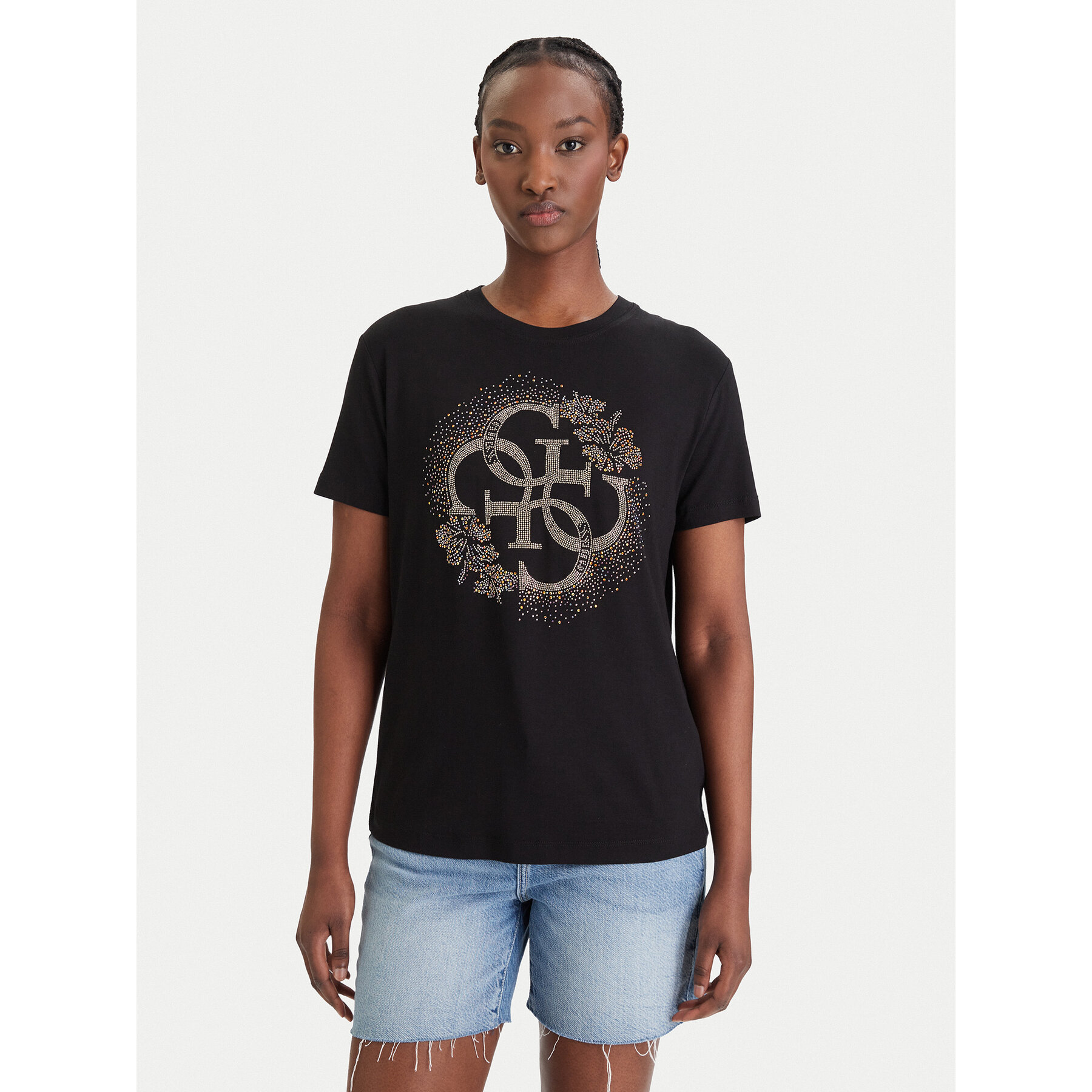 Guess T-Shirt E6GI01 K68D2 Czarny Regular Fit