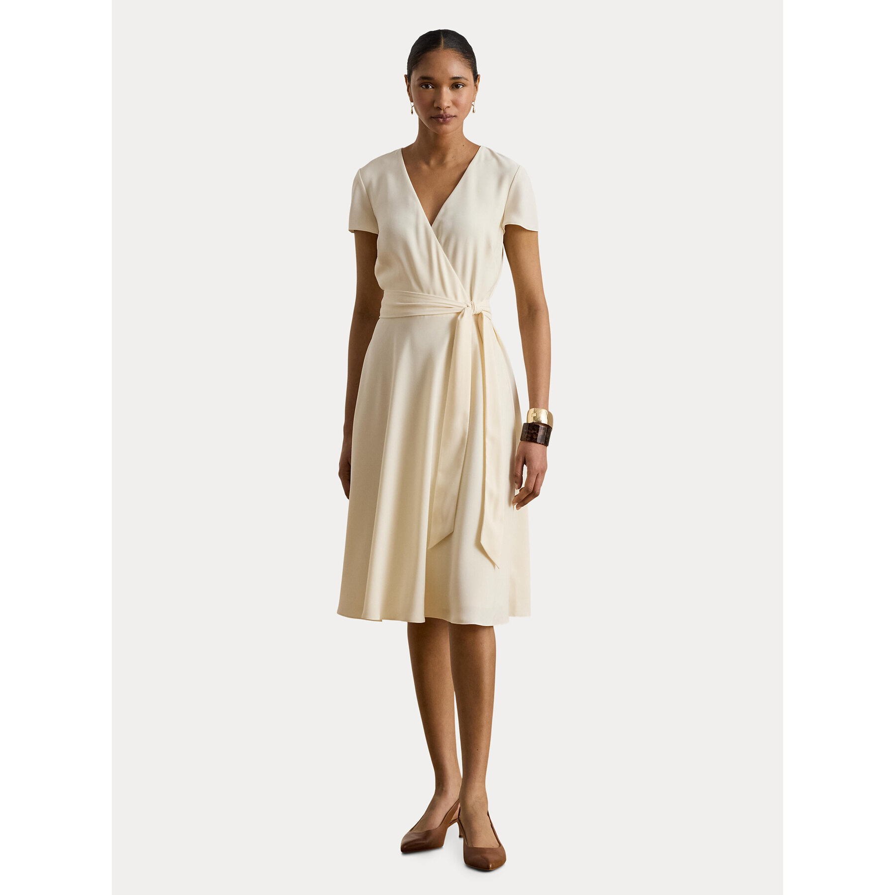 LAUREN RALPH LAUREN Sukienka koktajlowa 200P13812005 Kremowy Regular Fit