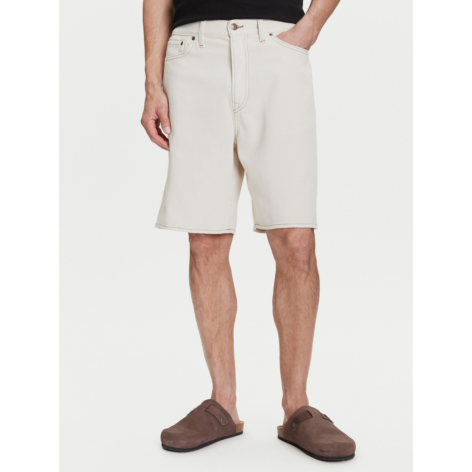 Gap Szorty jeansowe 781609 Beżowy Loose Fit