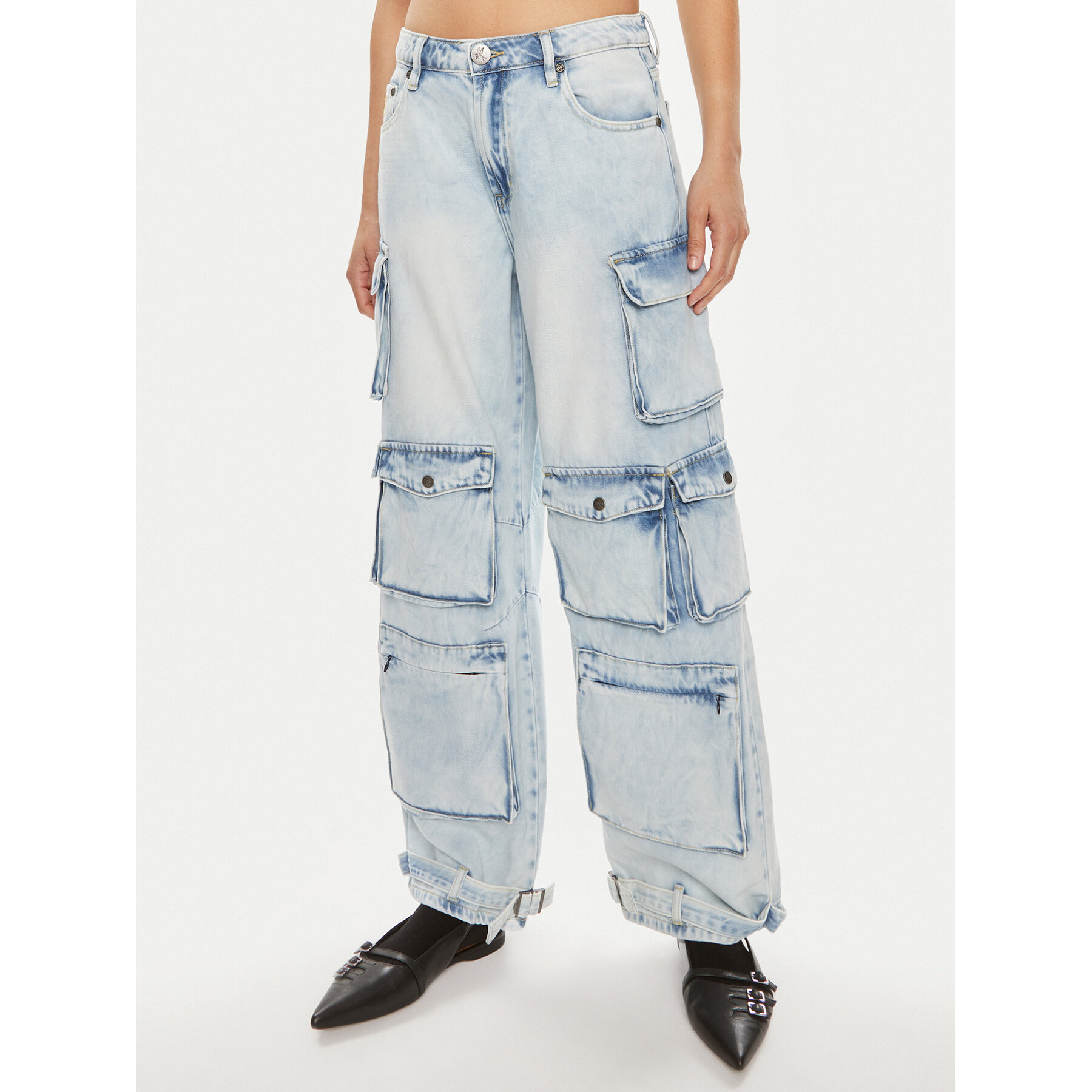 One Teaspoon Jeansy Epic 26245 Niebieski Cargo Fit