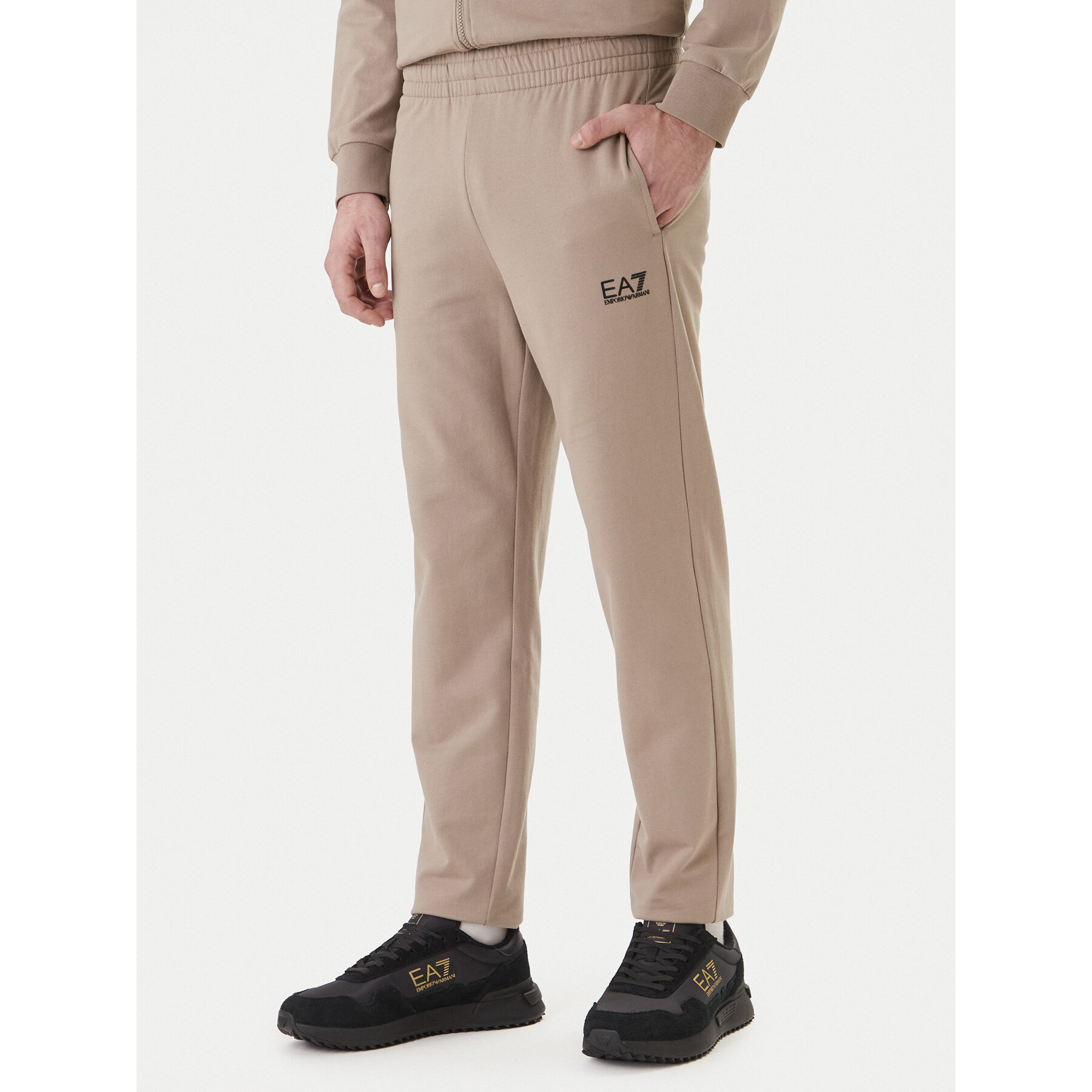 EA7 Emporio Armani Spodnie dresowe 8NPP65 PJVRZ U6167 Beżowy Regular Fit