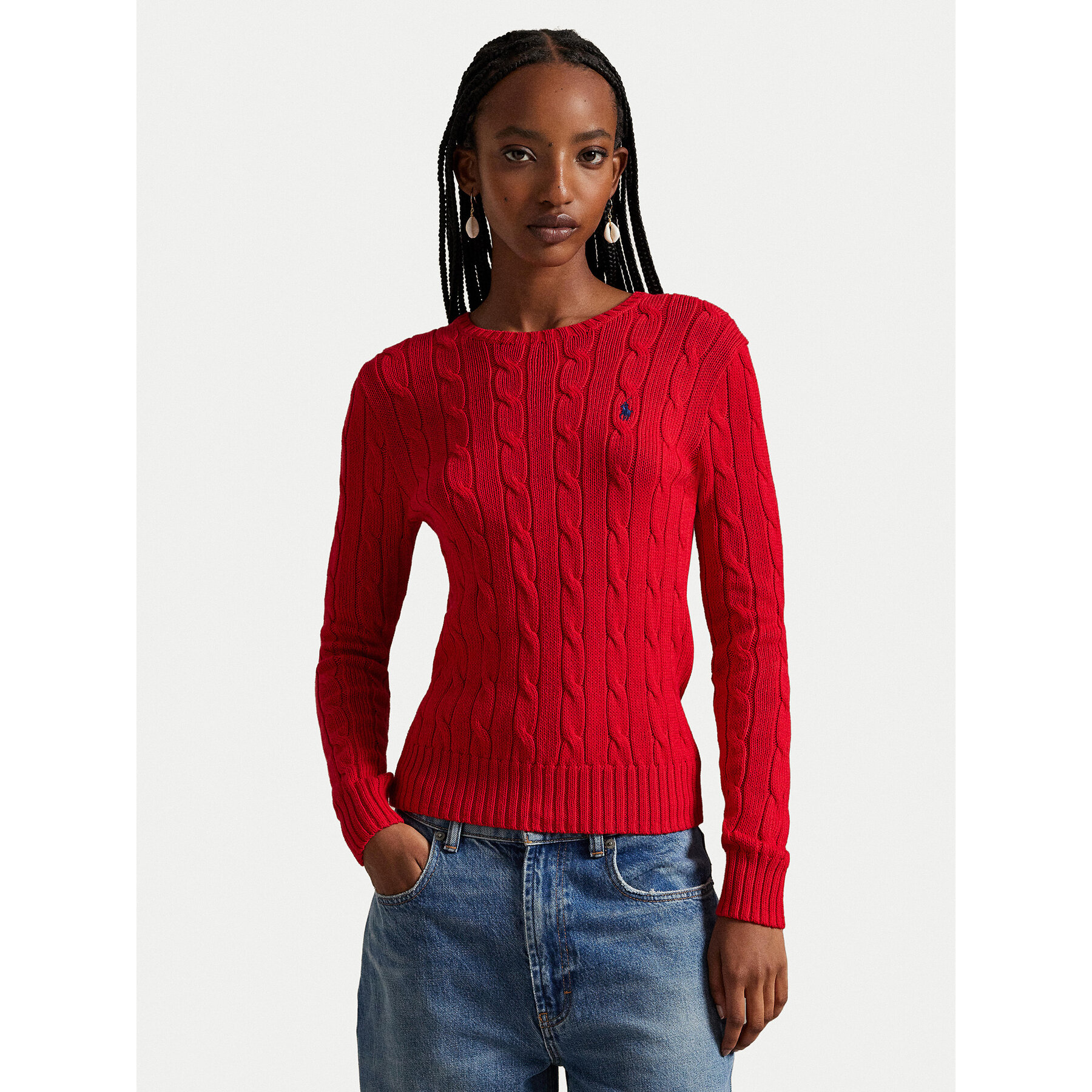 Polo Ralph Lauren Sweter 211971869502 Czerwony Slim Fit