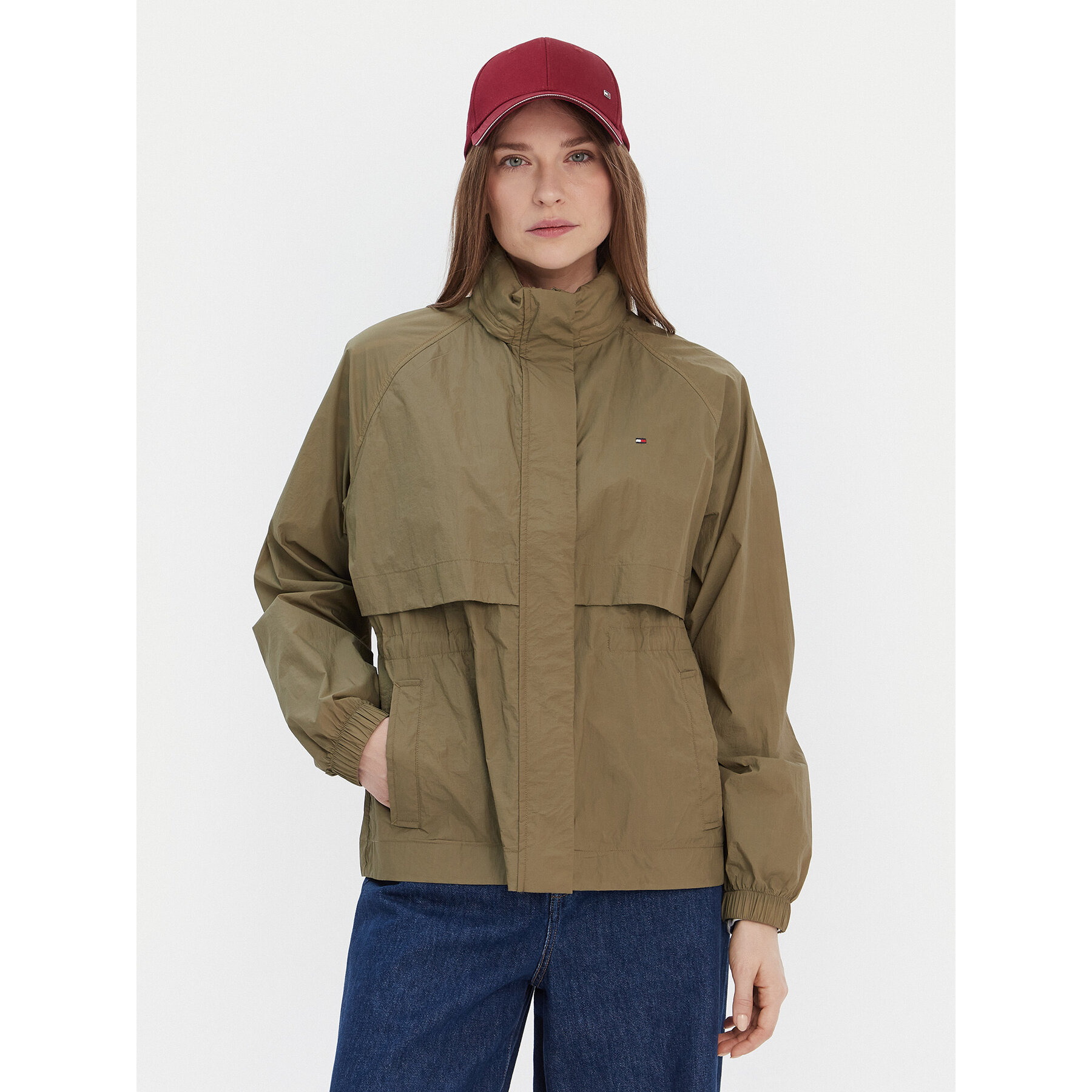 Tommy Hilfiger Wiatrówka WW0WW46444 Khaki Relaxed Fit