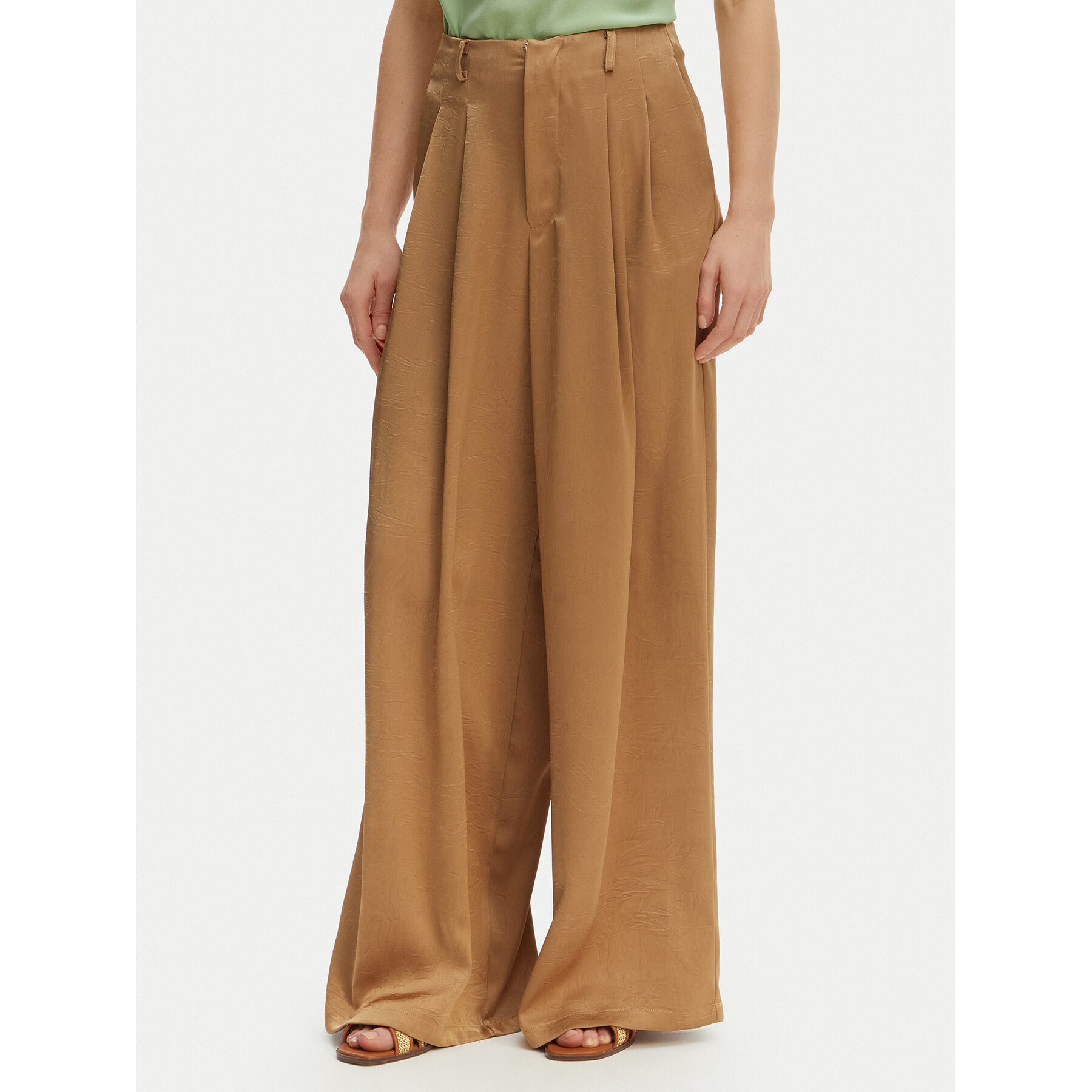 Iconique Spodnie palazzo Harper IC26-014 Brązowy jasny Wide Leg