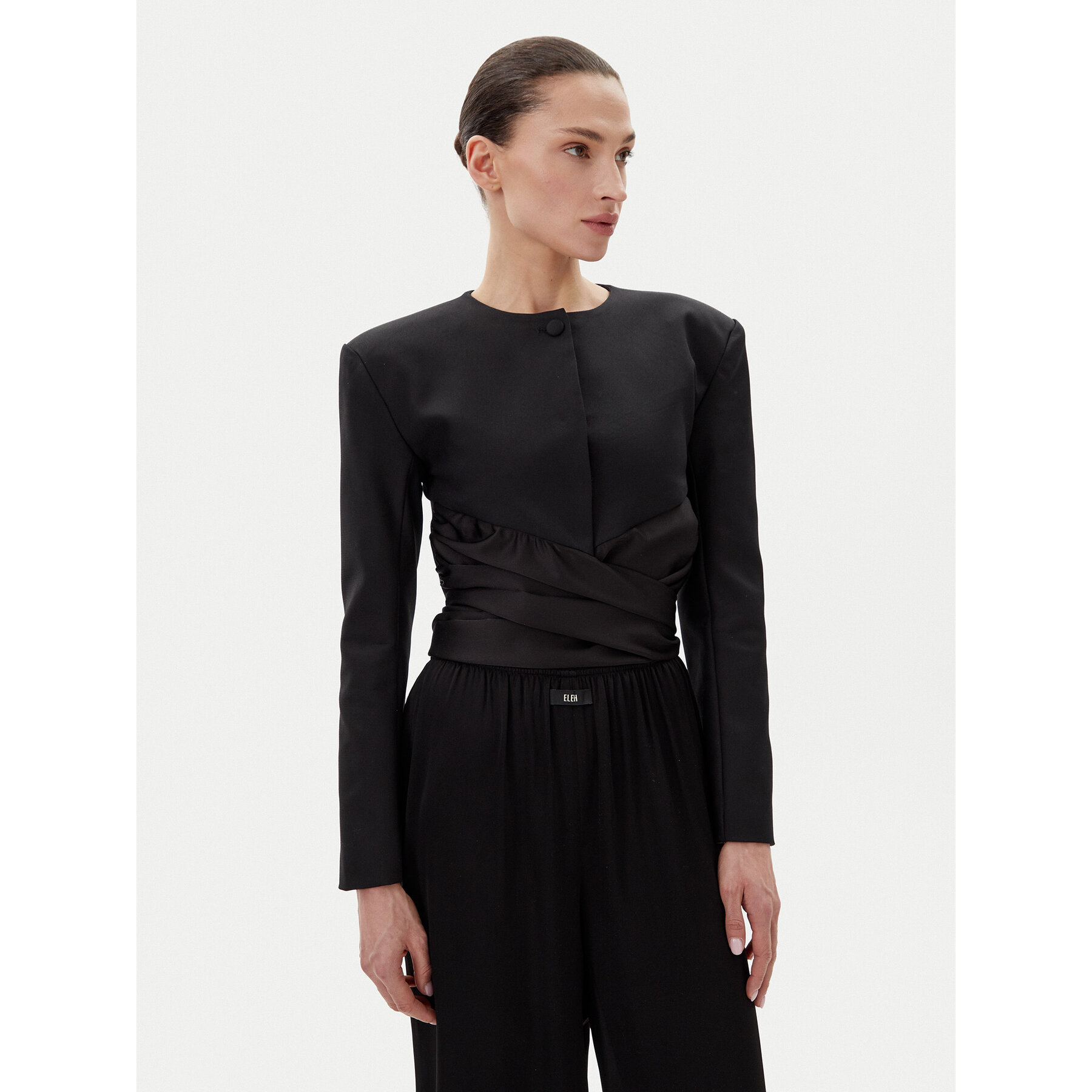 Eleh Marynarka ESS250171 Czarny Regular Fit