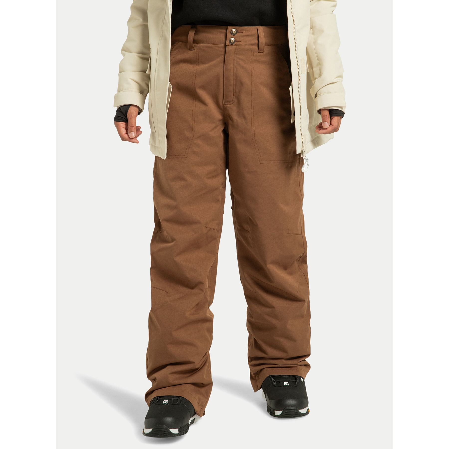 DC Shoes Spodnie snowboardowe Riveter ADJTP03032 Brązowy Regular Fit