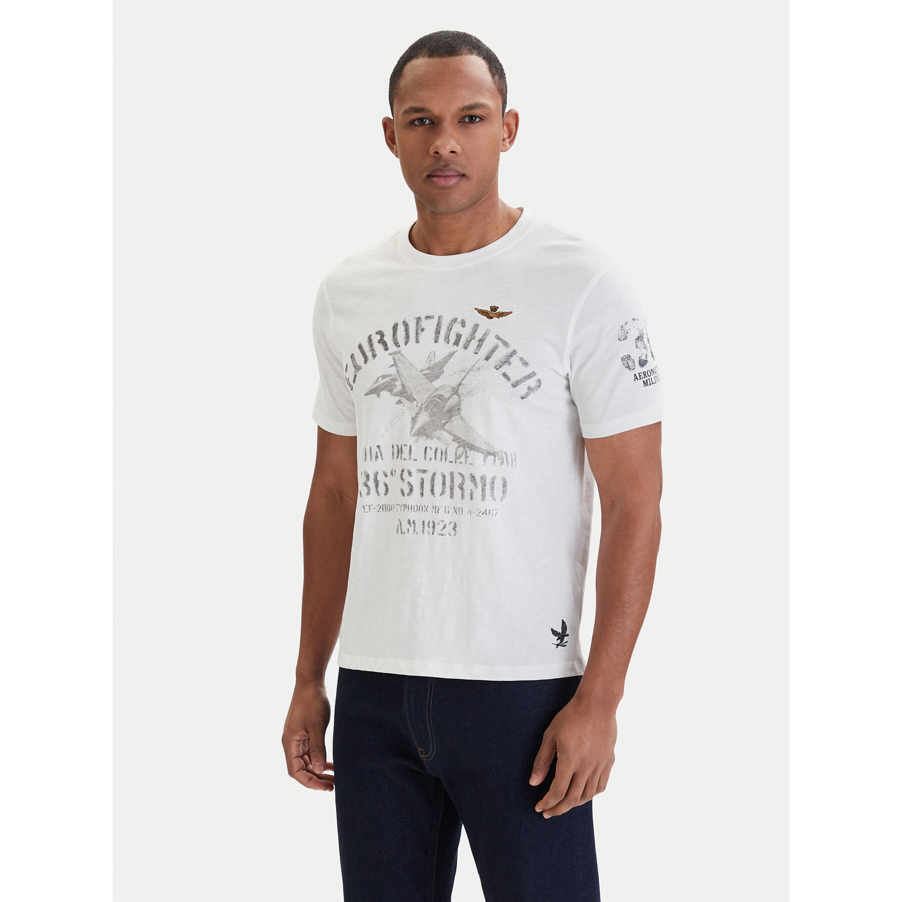 Aeronautica Militare T-Shirt 261TS2525UJ00686 Biały Regular Fit