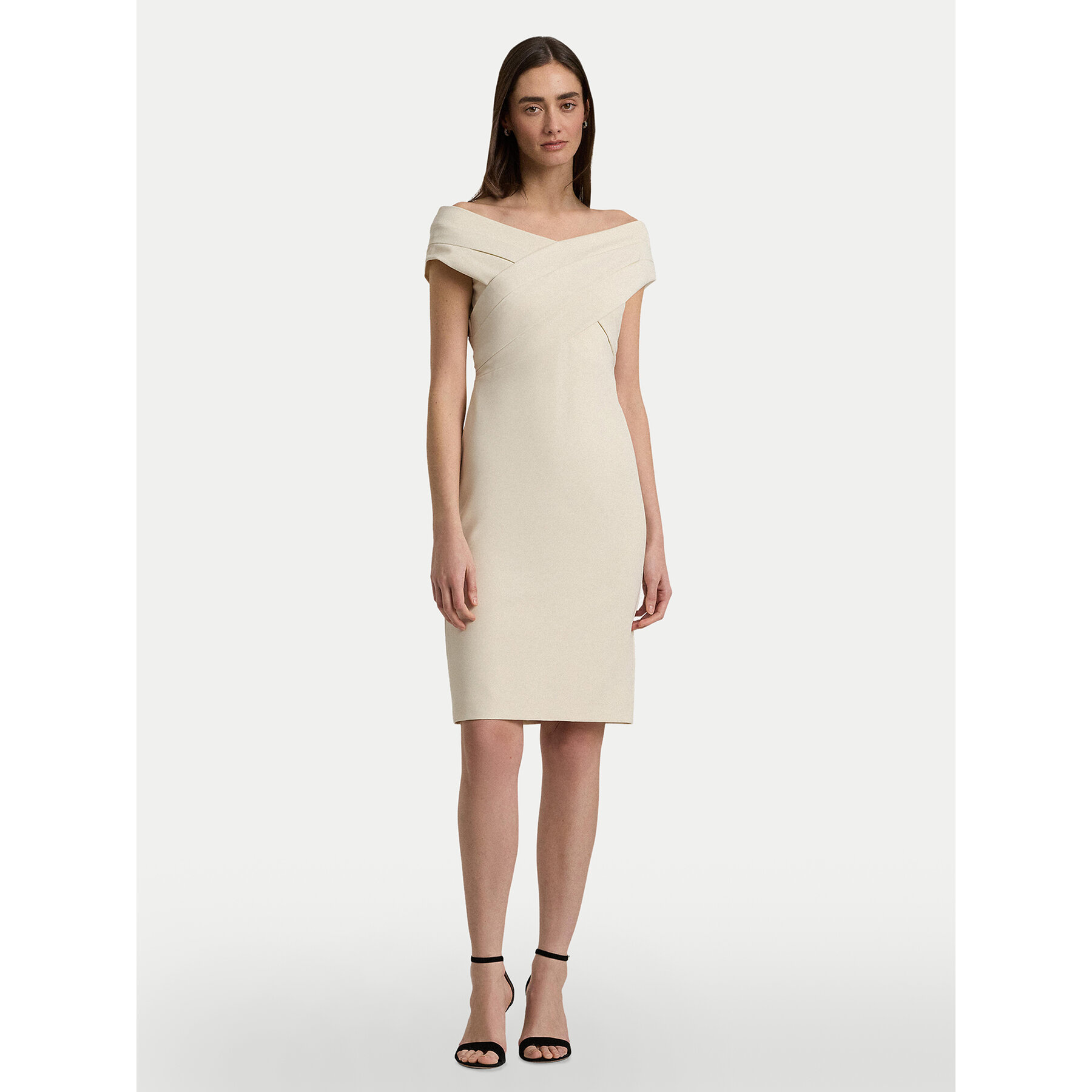 Lauren Ralph Lauren Sukienka koktajlowa 253936390002 Écru Slim Fit