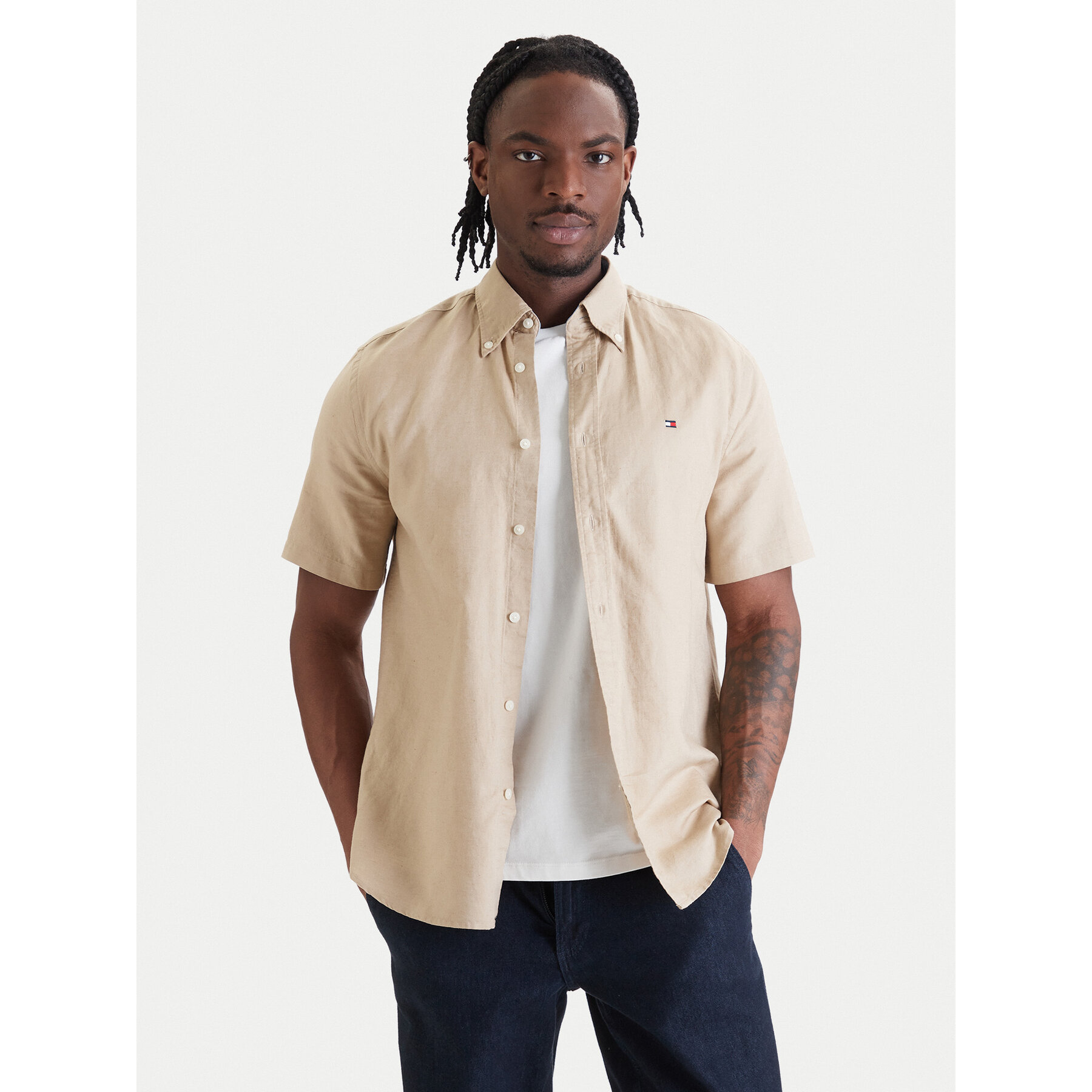 Tommy Hilfiger Koszula MW0MW42450 Beżowy Regular Fit
