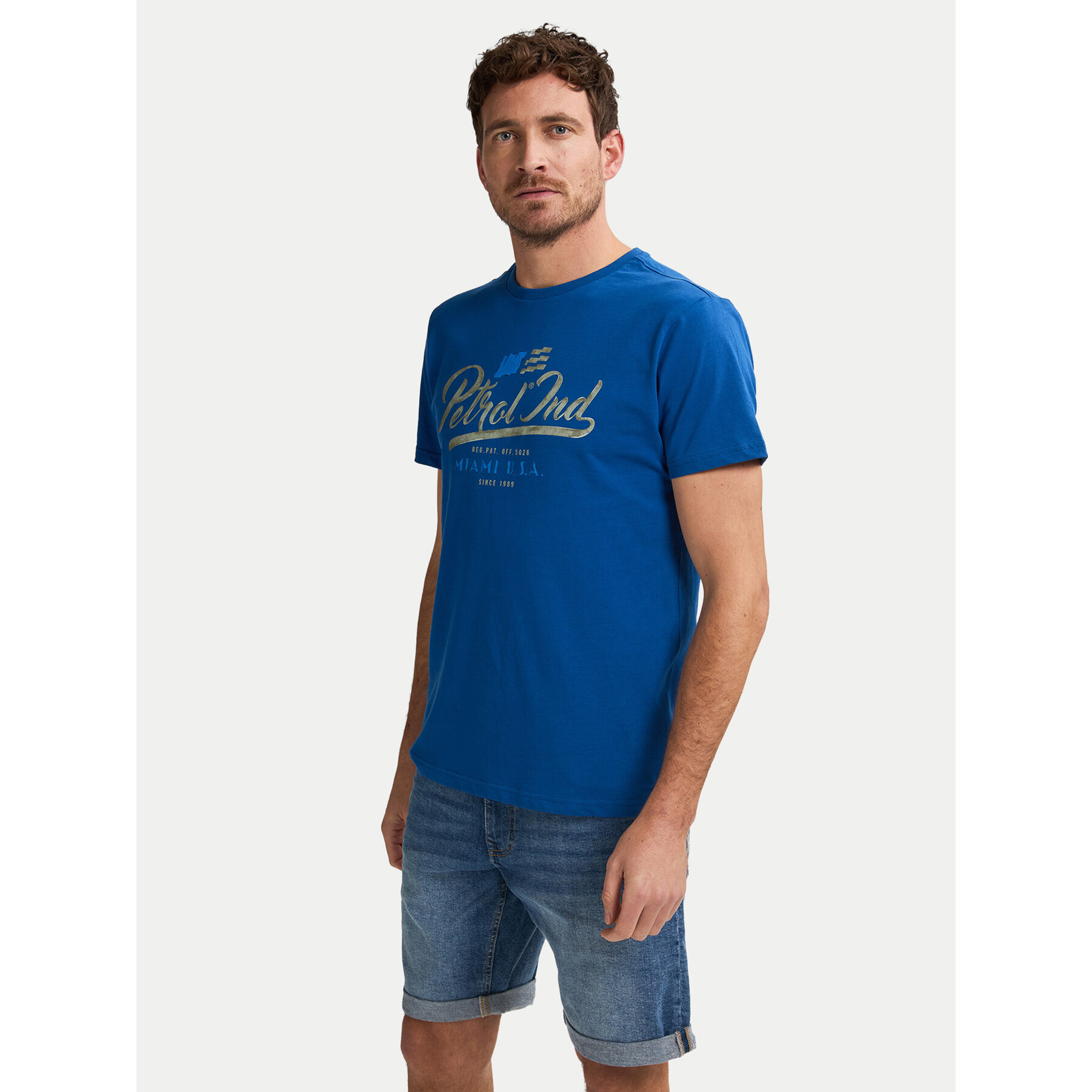 Petrol Industries T-Shirt M-1050-TSR600 Niebieski Regular Fit