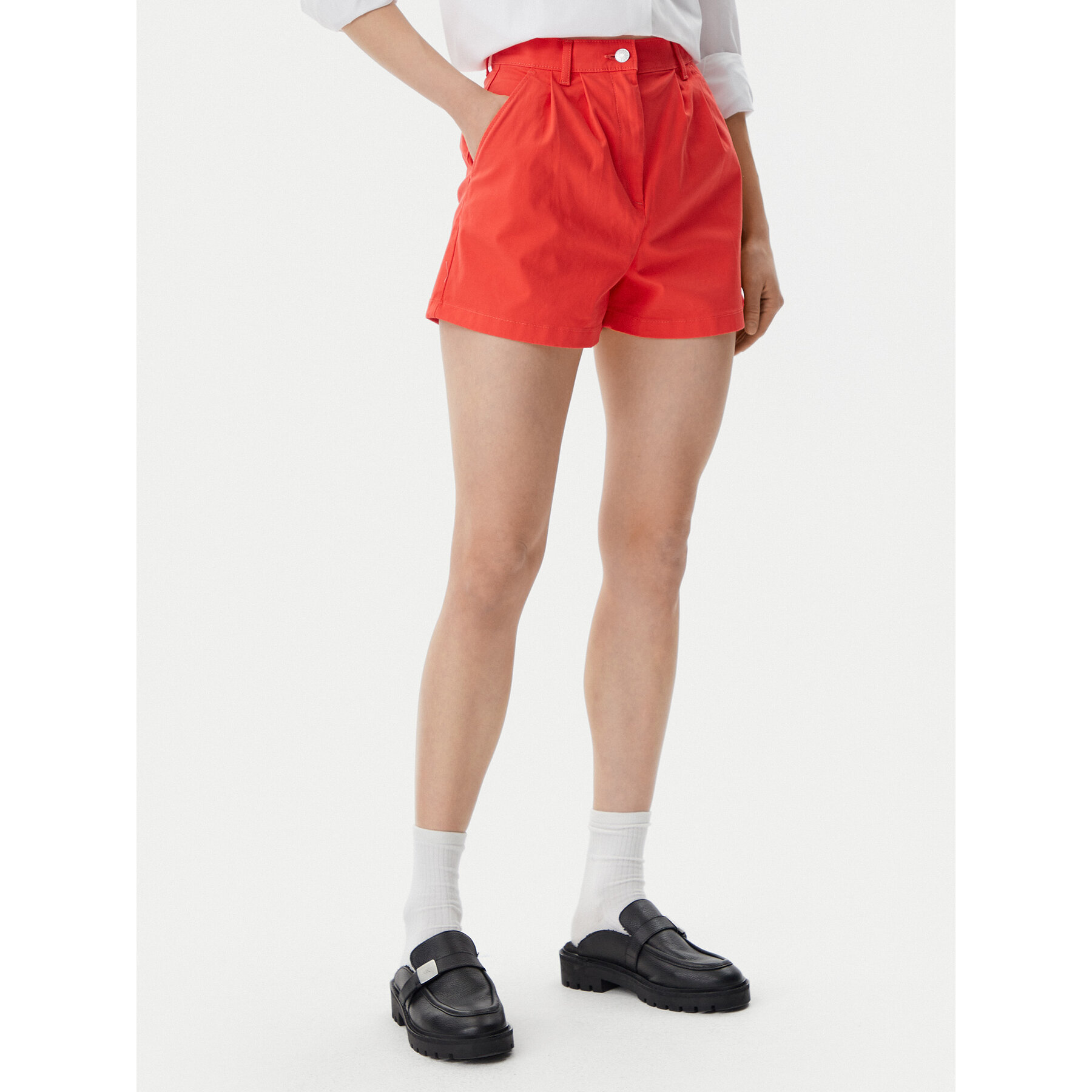 Tommy Jeans Szorty materiałowe Claire DW0DW21643 Pomarańczowy Regular Fit