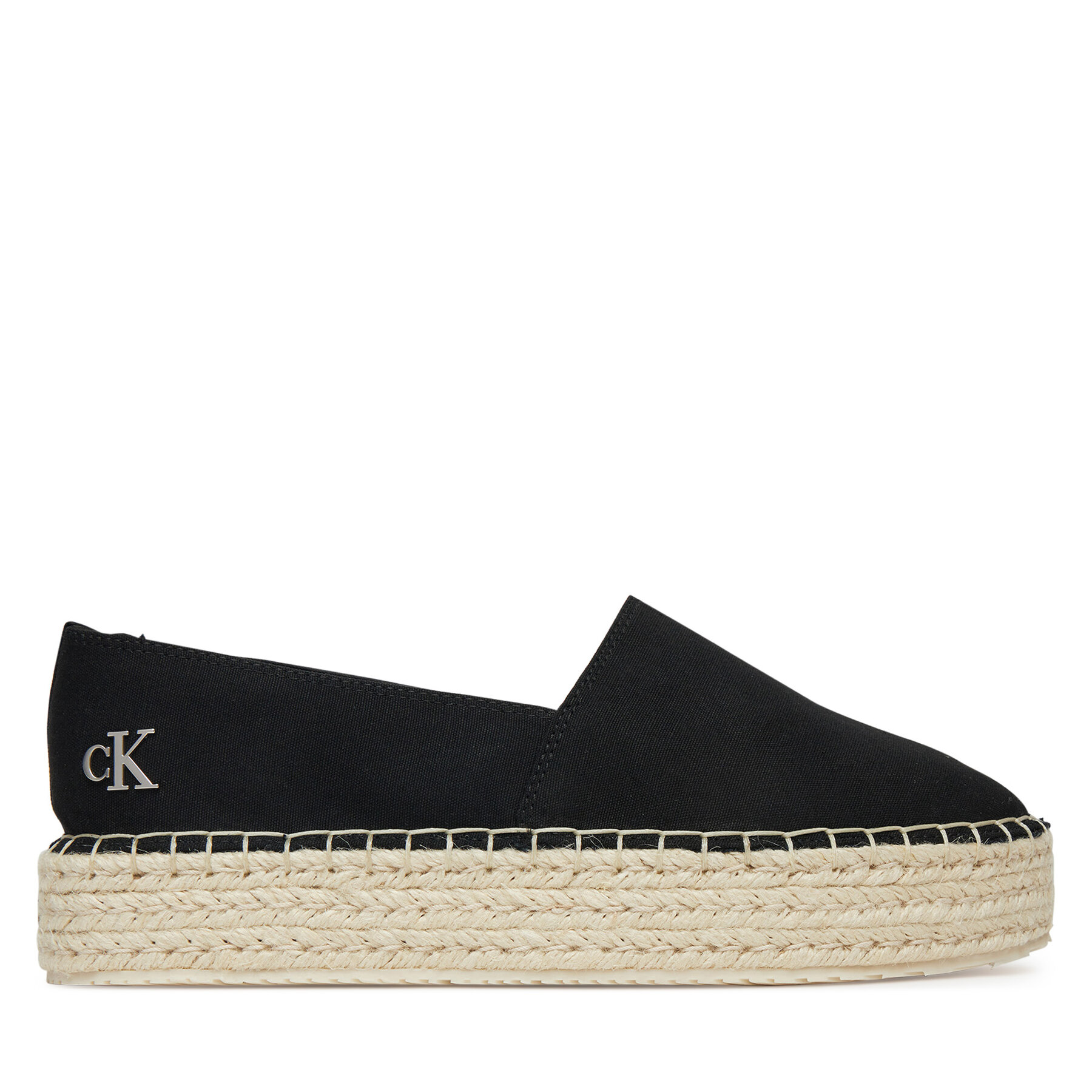 Calvin Klein Jeans Espadryle Flatform Esdparille Mg/Hdw YW0YW01737 Czarny