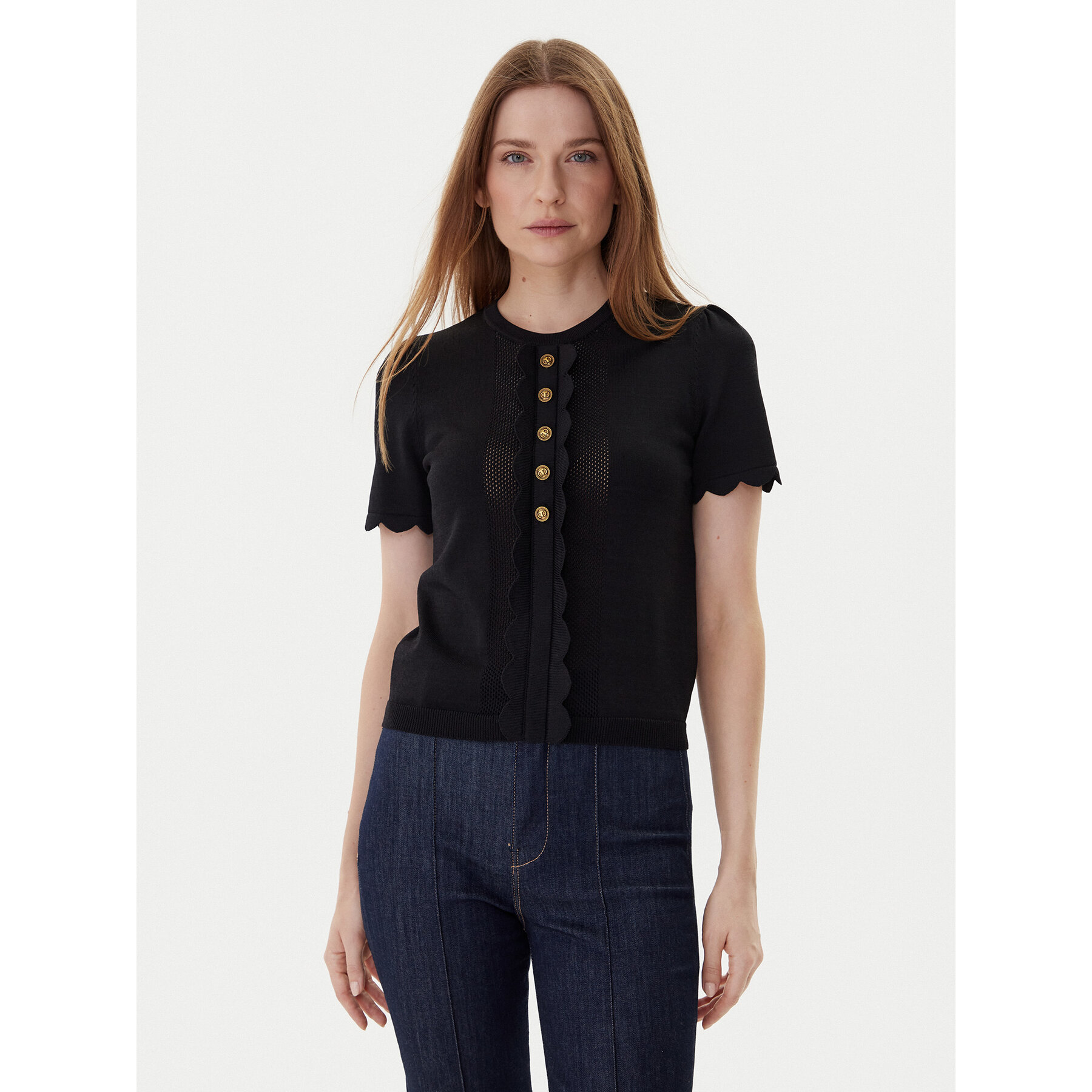 TWINSET Bluzka 252TP3203 Czarny Regular Fit