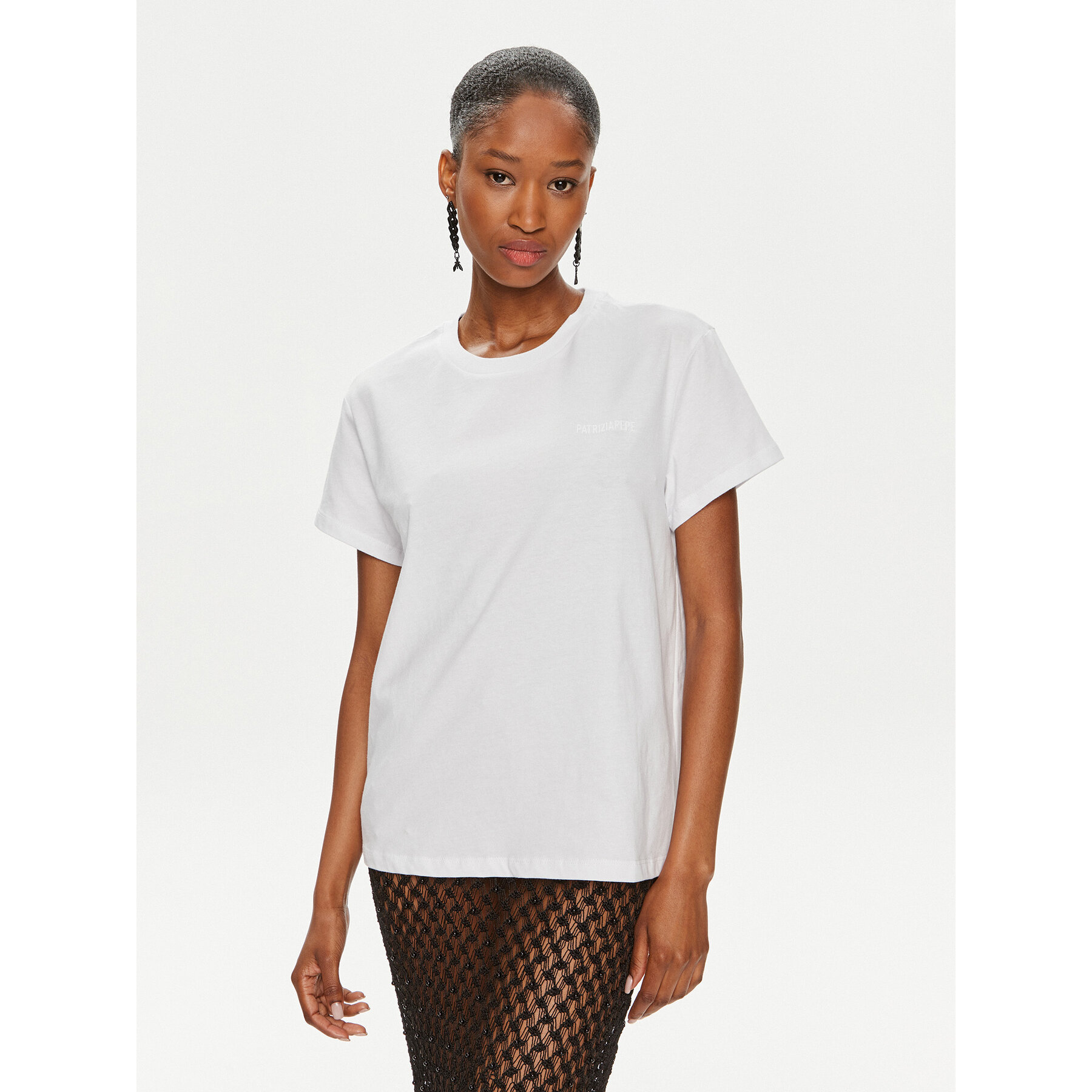 Patrizia Pepe T-Shirt 8M1543/J111-W103 Biały Regular Fit