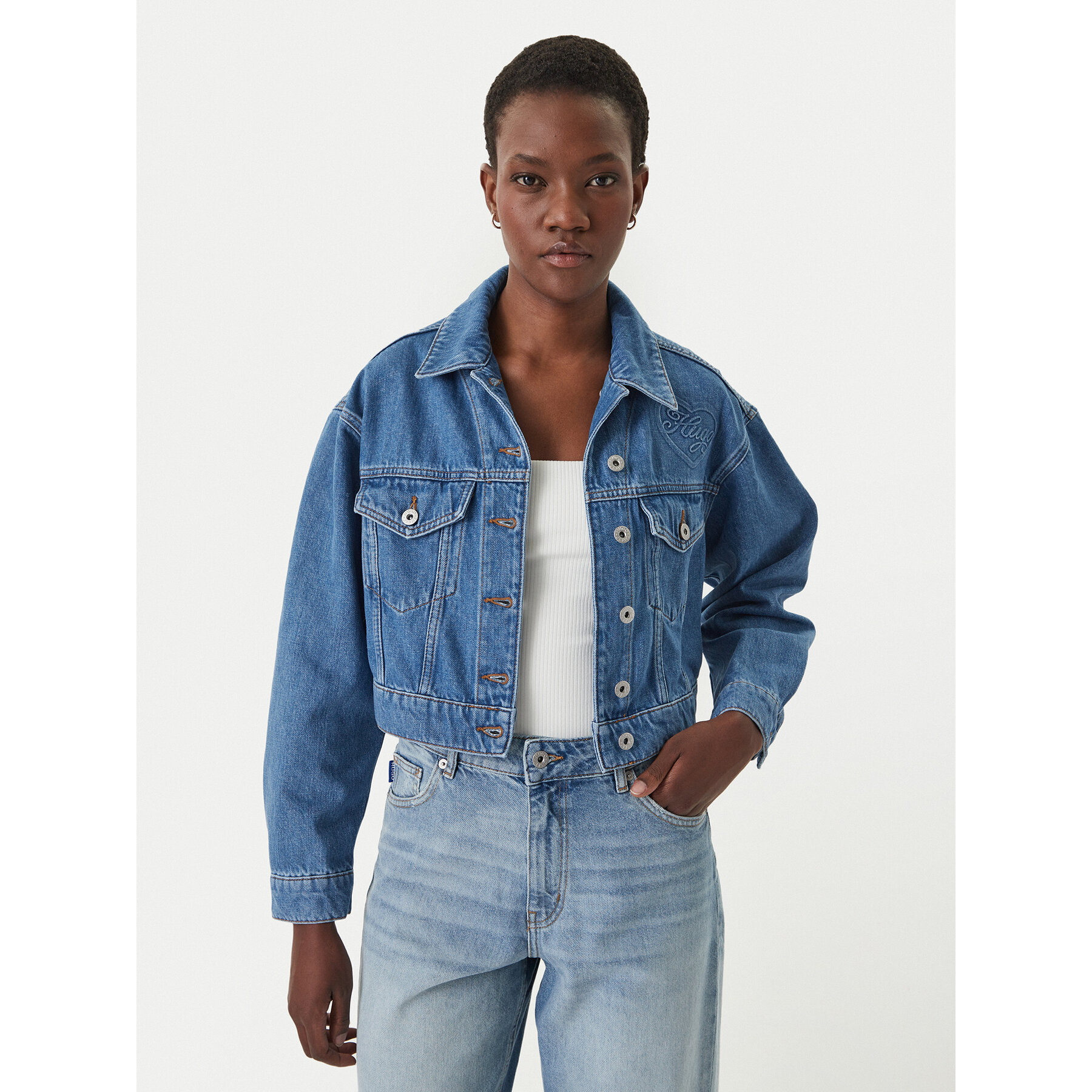 HUGO Kurtka jeansowa Galatea 50556970 Niebieski Regular Fit