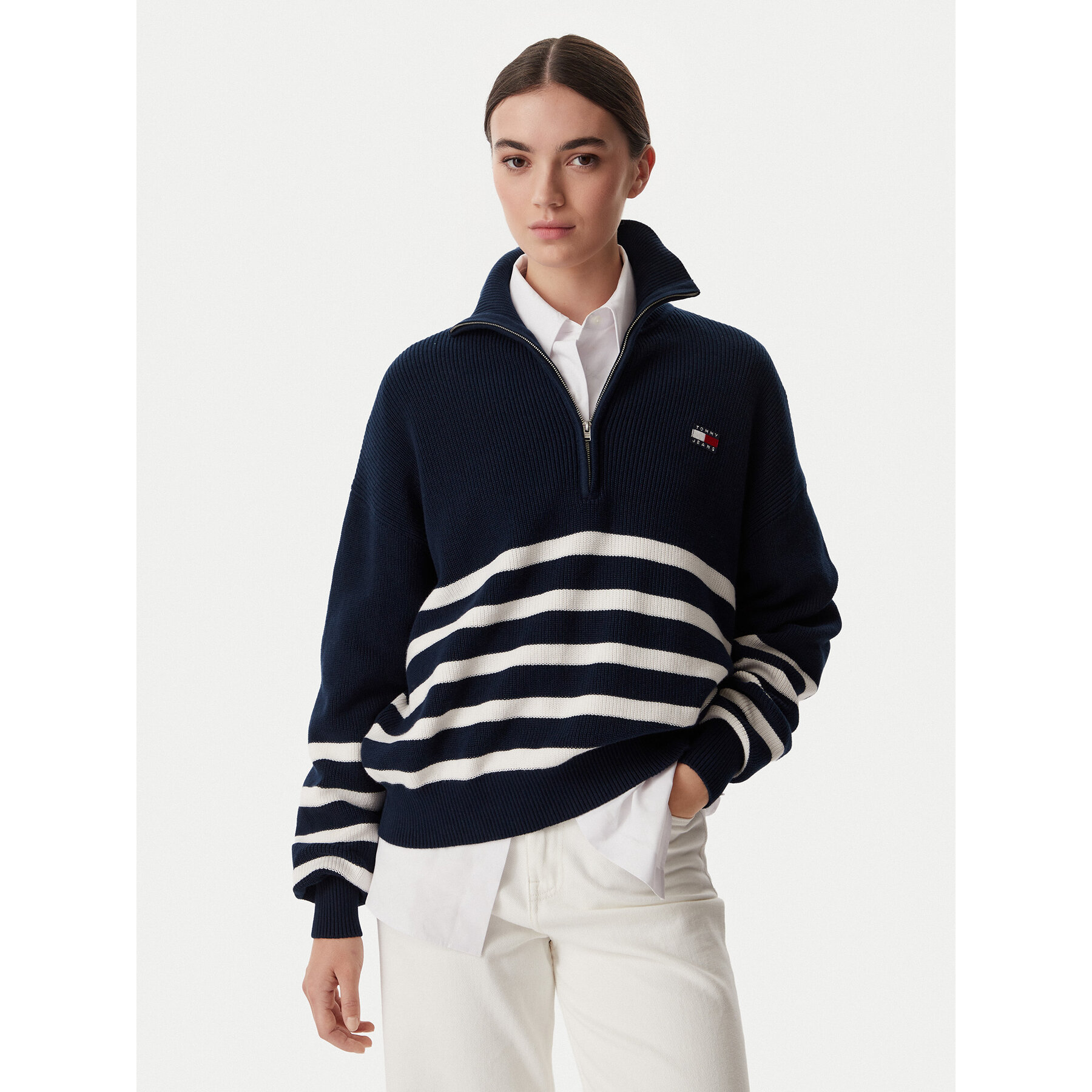 Tommy Jeans Sweter DW0DW22928 Granatowy Regular Fit