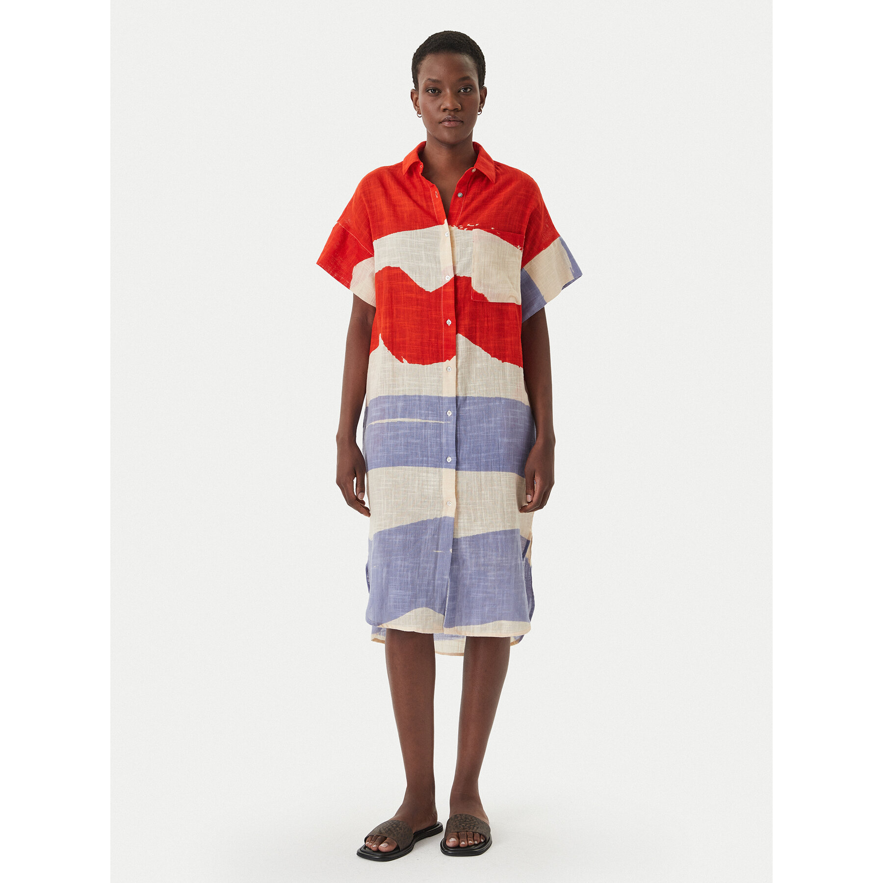 Iconique Sukienka letnia IC26-079 Kolorowy Relaxed Fit