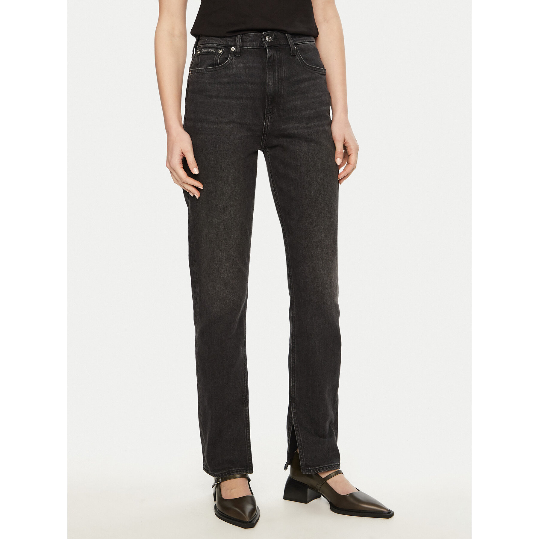 Calvin Klein Jeans Jeansy Authentic J20J225013 Czarny Straight Fit
