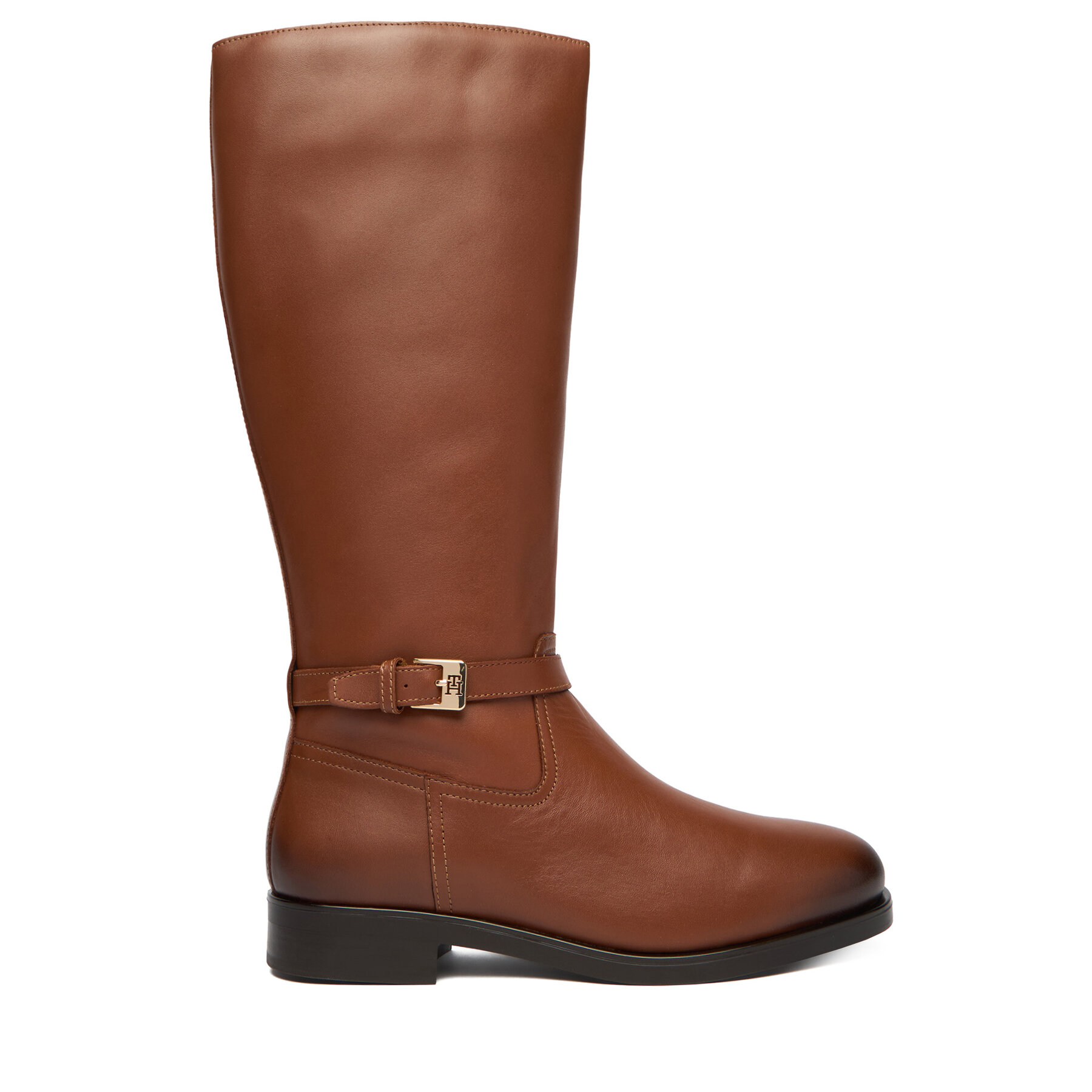 Tommy Hilfiger Kozaki Th Buckle Riding Lthr Long Boot FW0FW08873 Brązowy