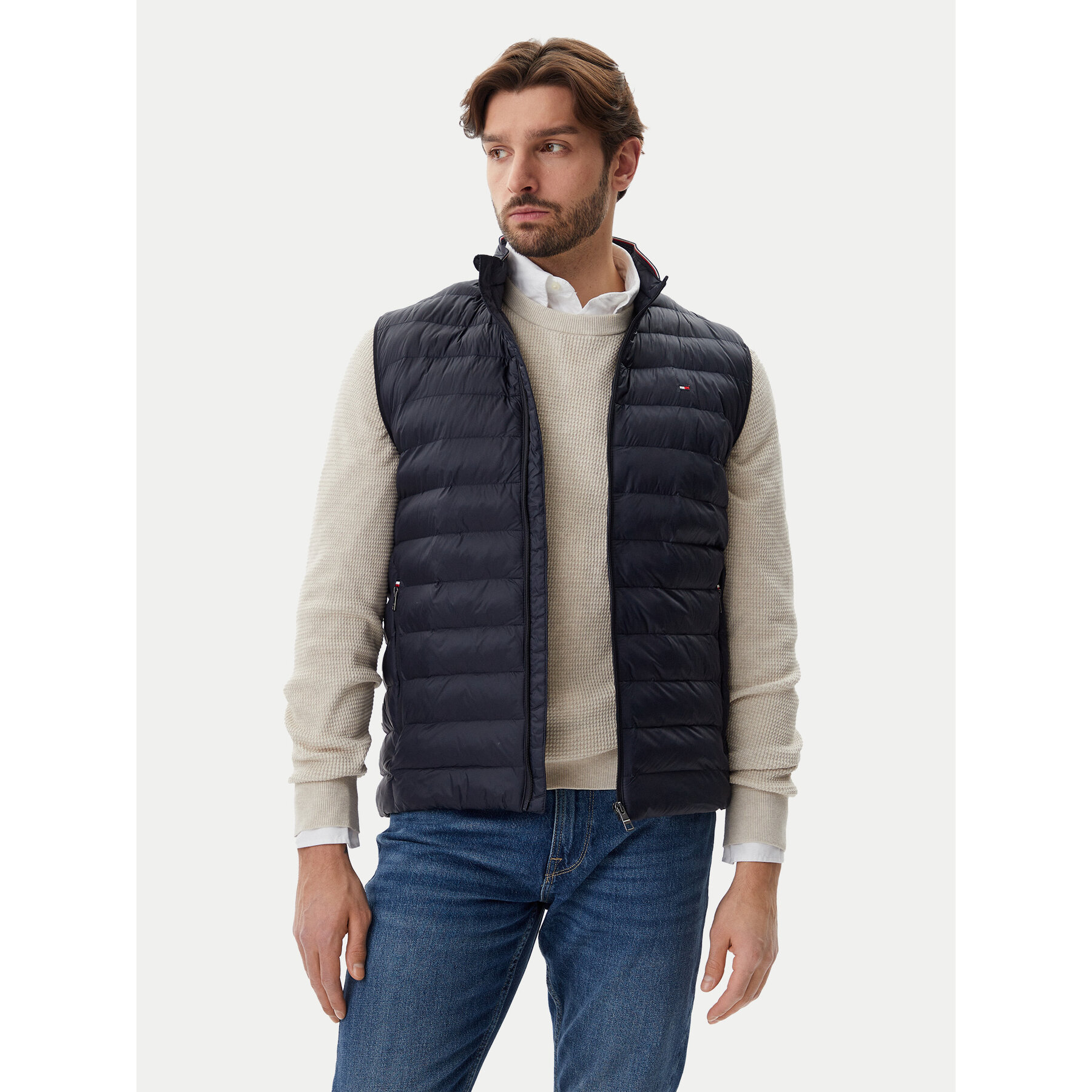 Tommy Hilfiger Kamizelka Core Packable MW0MW39989 Granatowy Regular Fit