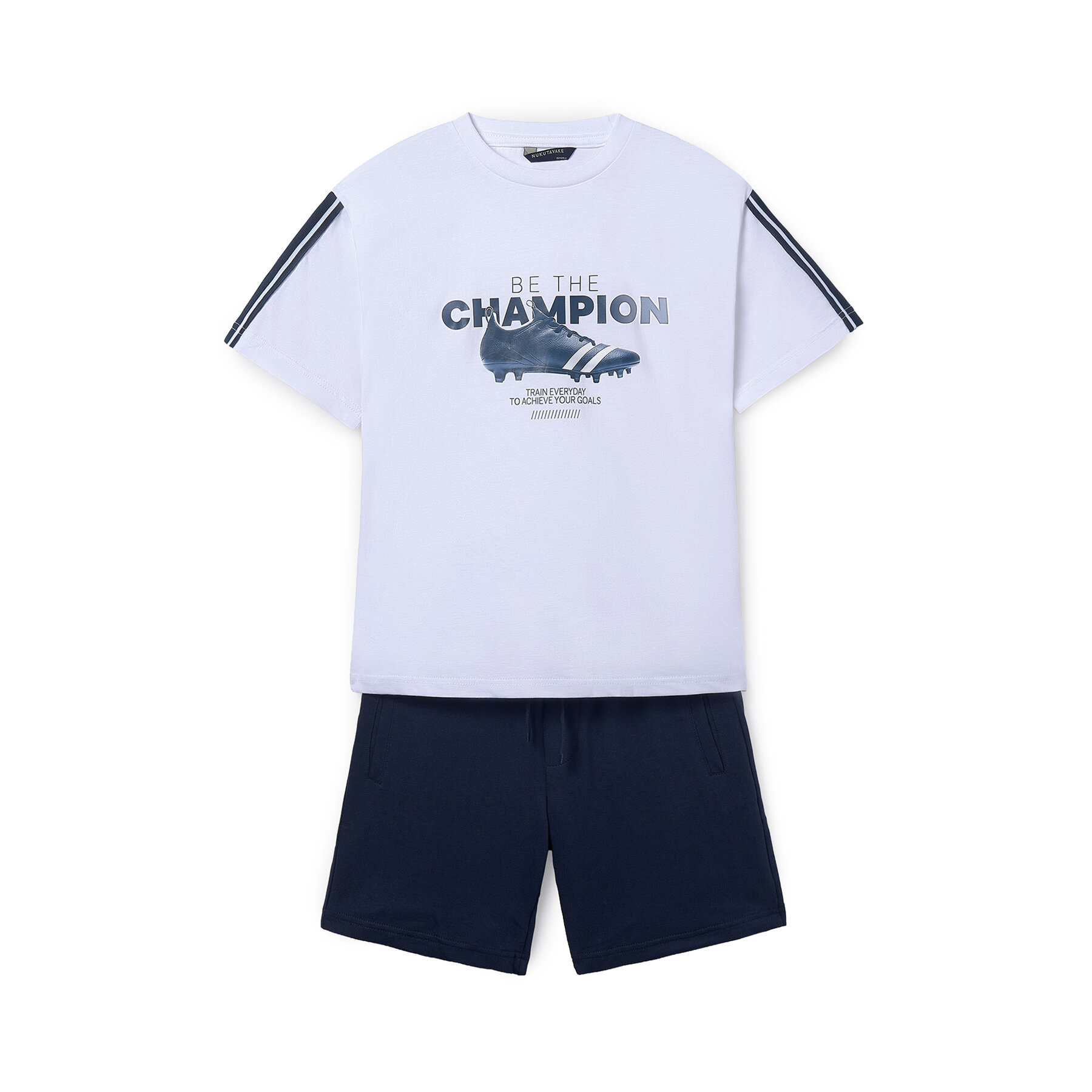 Mayoral Komplet t-shirt i spodenki 6687 Granatowy Regular Fit